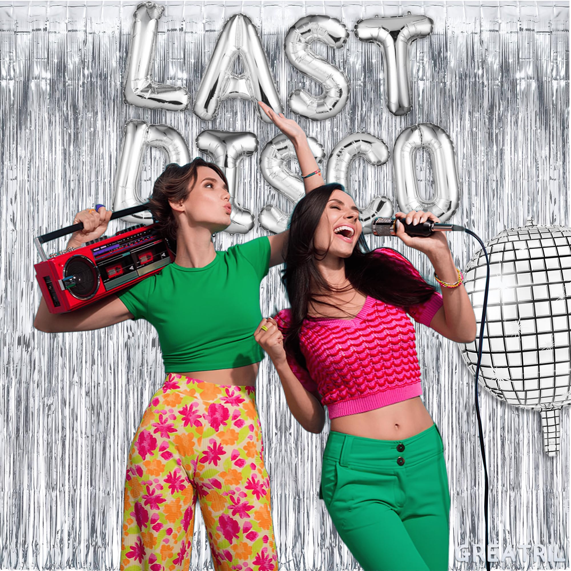 Silver Streamers Metallic Party Backdrop   Greatril Foil Fringe Tinsel Curtain For Birthdays/Prom/New Years/Graduations/Photo Bo