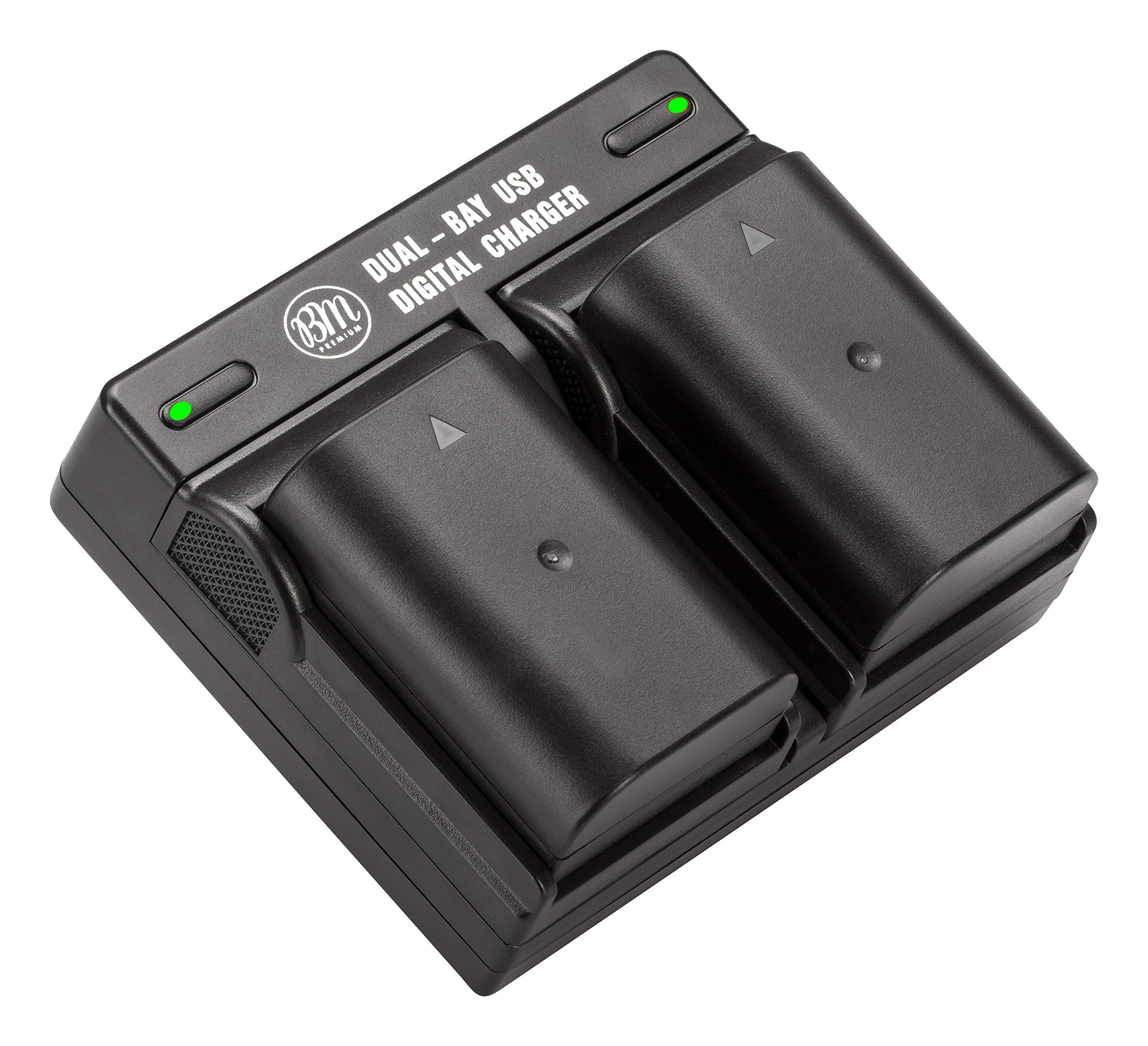 BM Premium 2 Pack of DMW BLF19, DMW BLF19e, DMW BLF19PP Batteries and Dual Battery Charger for Panasonic Lumix DC G9, DC GH5, DMC GH3, DMC GH3K, DMC GH4, DMC GH4K Digital Camera