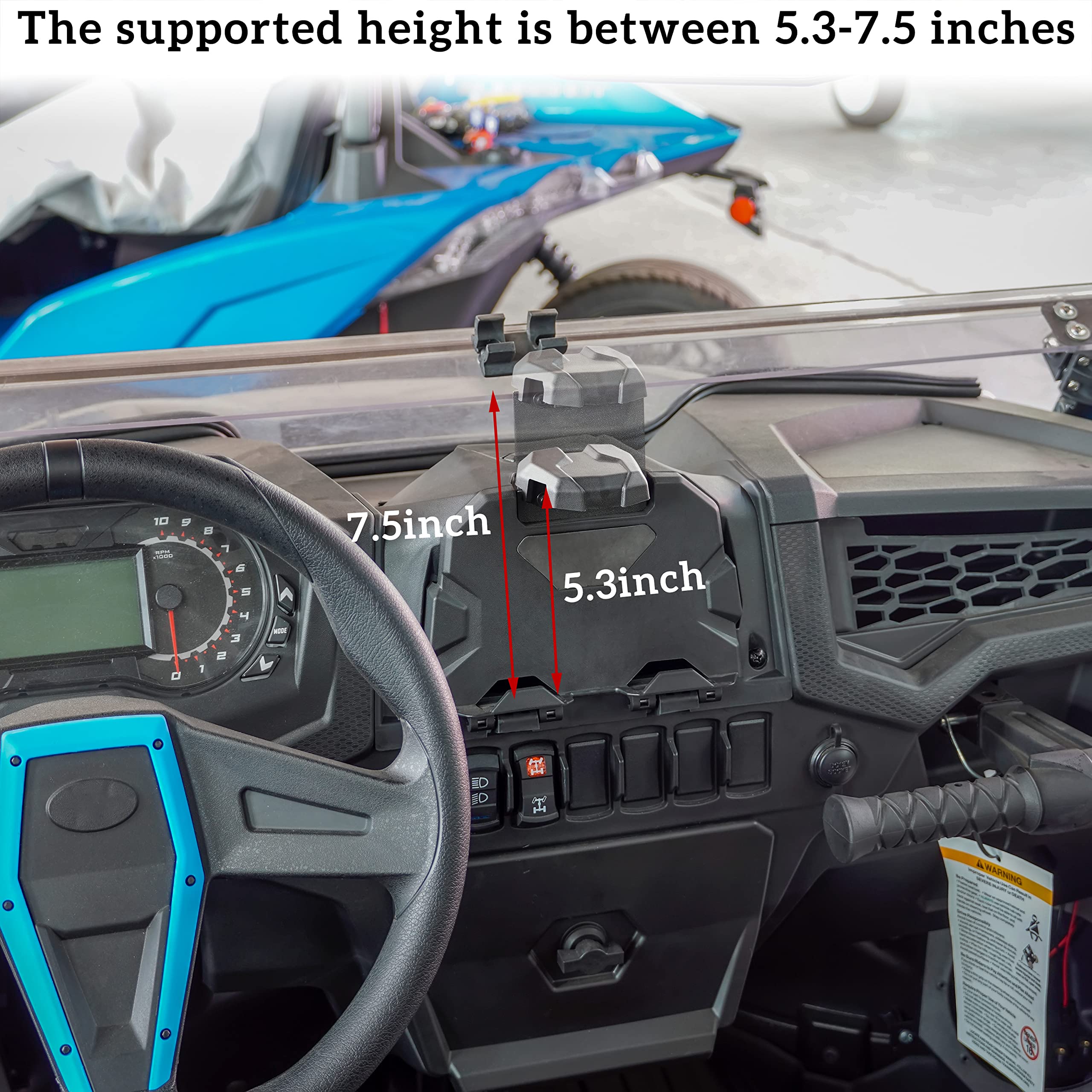 Sautvs Tablet Holder For Rzr Xp 1000/Turbo/Rzr Trail, Sporty Electronic Device Mount With Storage Box Phone Mount Tablet Holder