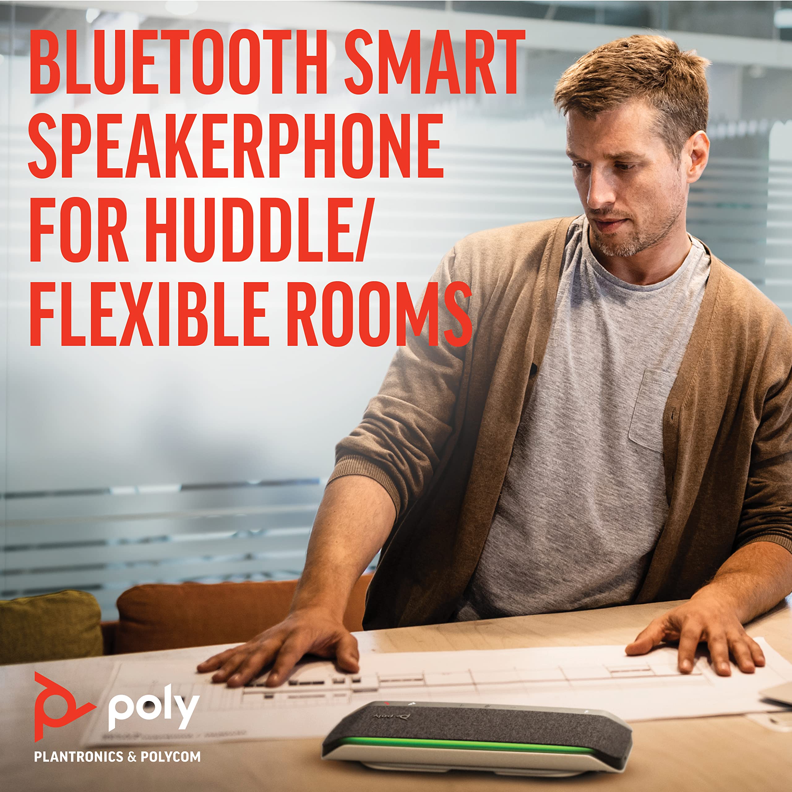 Poly - Sync 40+ Bluetooth Smart Speakerphone (Plantronics) - Flexible Work Spaces - Connect To Pc/Mac Via Included Bt600 Dongle