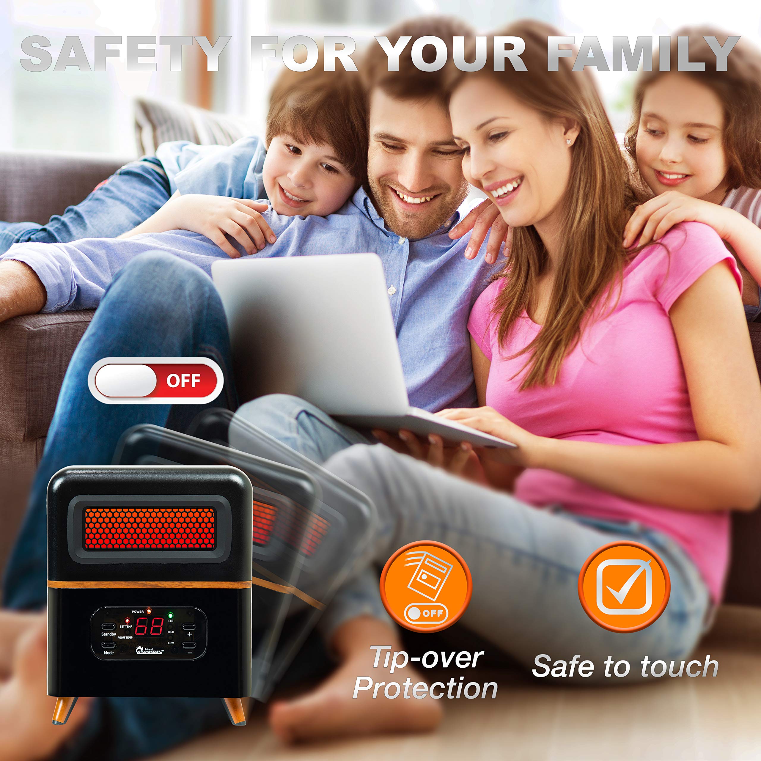 Dr Infrared Heater Dr 978 Infrared Space Heater, Hybrid, Black