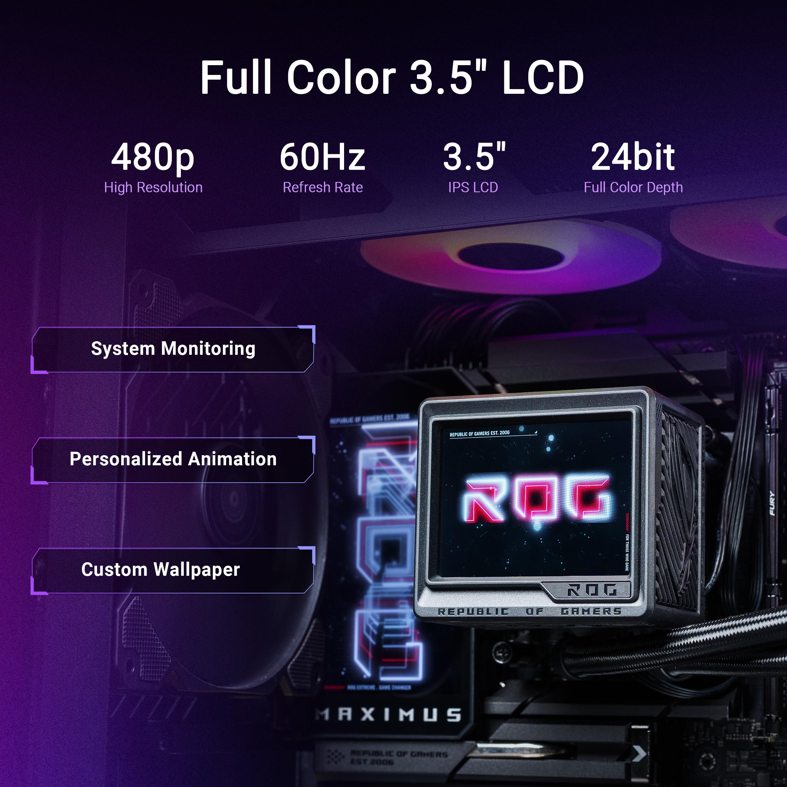 Asus Rog Ryuyjin Iii 360 Argb Extreme All In One Aio Cpu Liquid Cooler, Amd Ryzen 9000 & Intel Core Ultra Ready, Asetek Gen8 V2