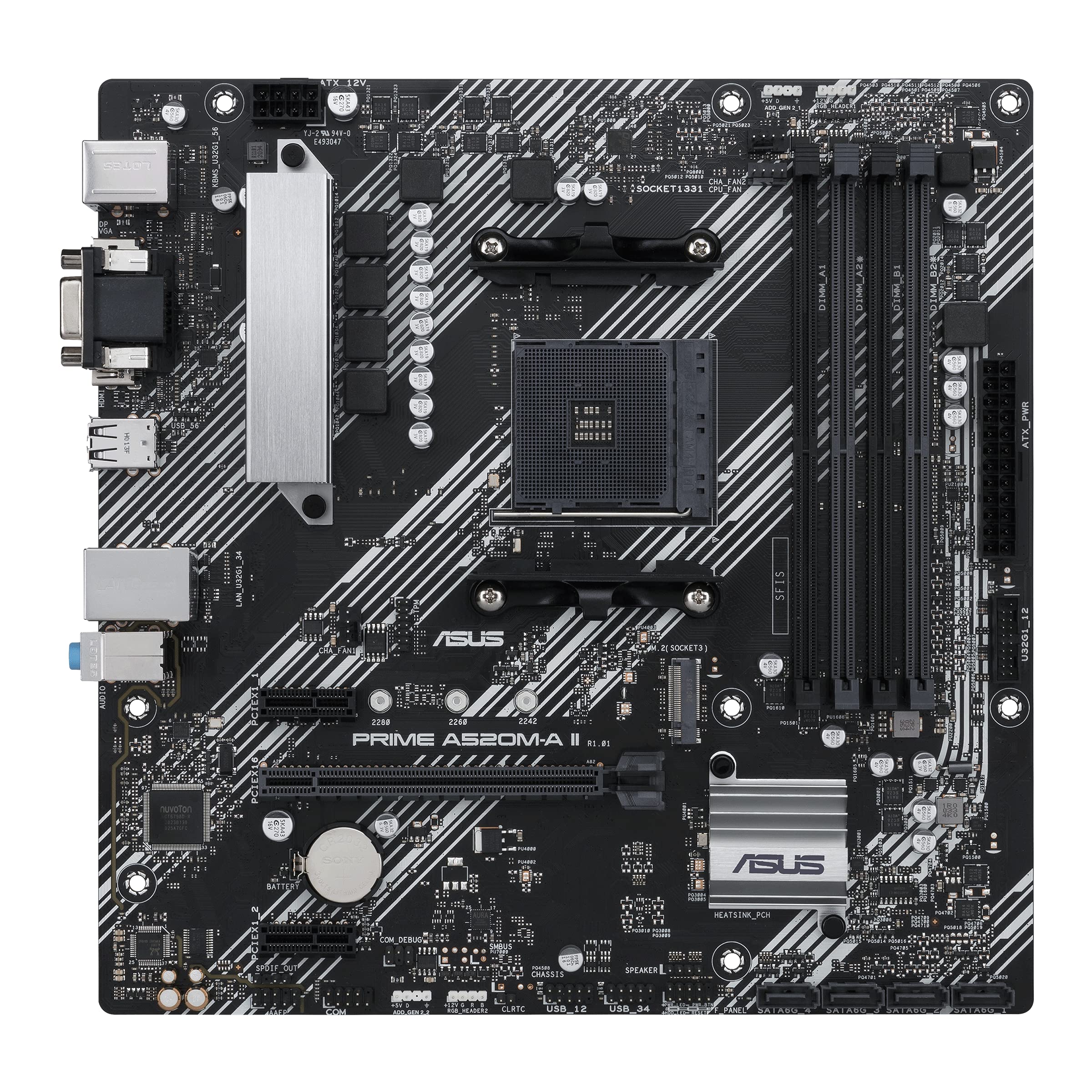 Asus Prime A520M-A Ii/Csm Amd Am4(3Rd Gen Ryzen) Microatx Commercial Motherboard(Ecc Memory,M.2 Support,1Gb Ethernet, Dp/Hdmi 2.