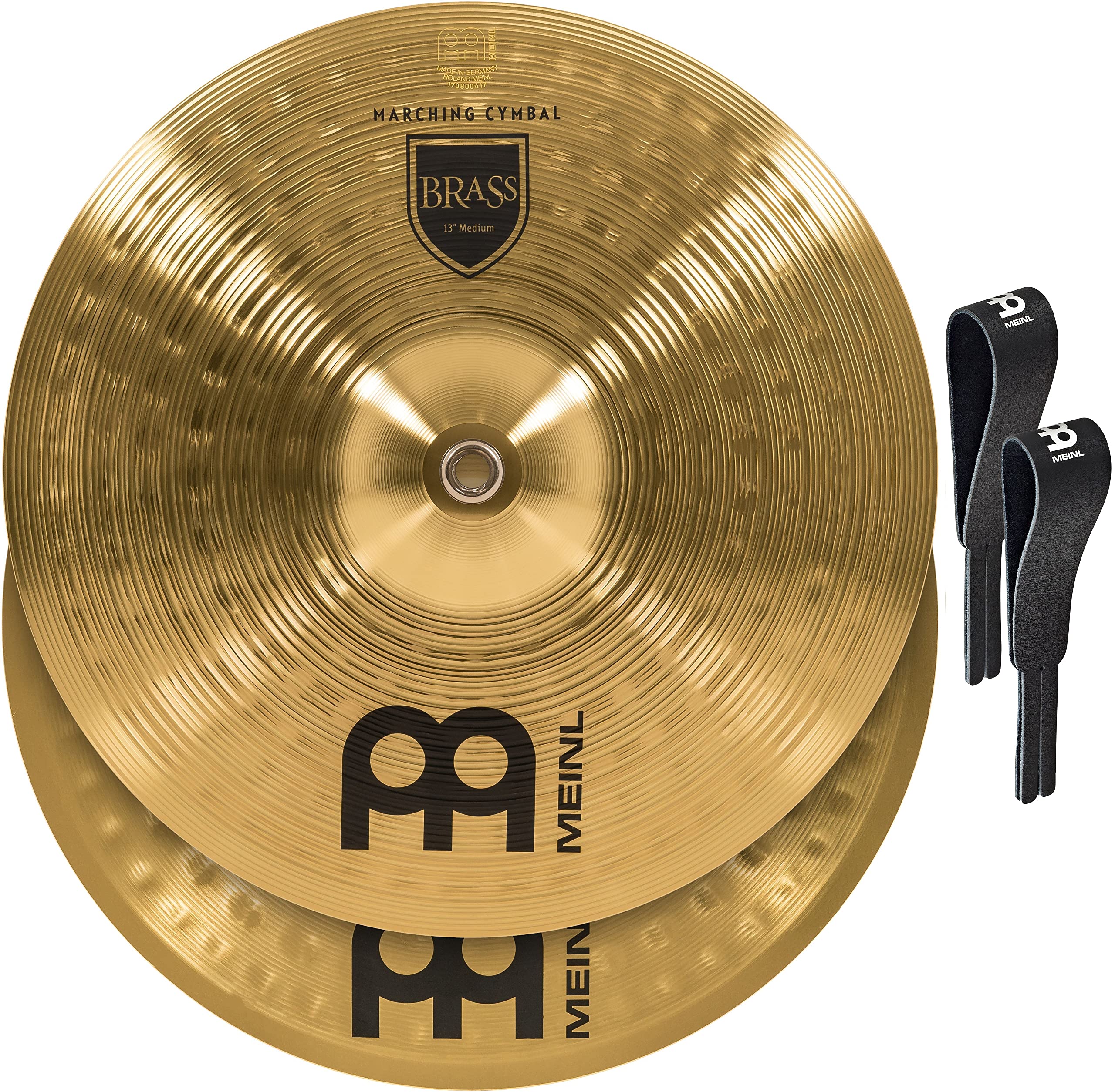 Meinl 13    Marching Cymbal Pair With Straps   Brass Alloy Traditional Finish   Made In Germany, 2 Year Warranty (Ma Br 13M)