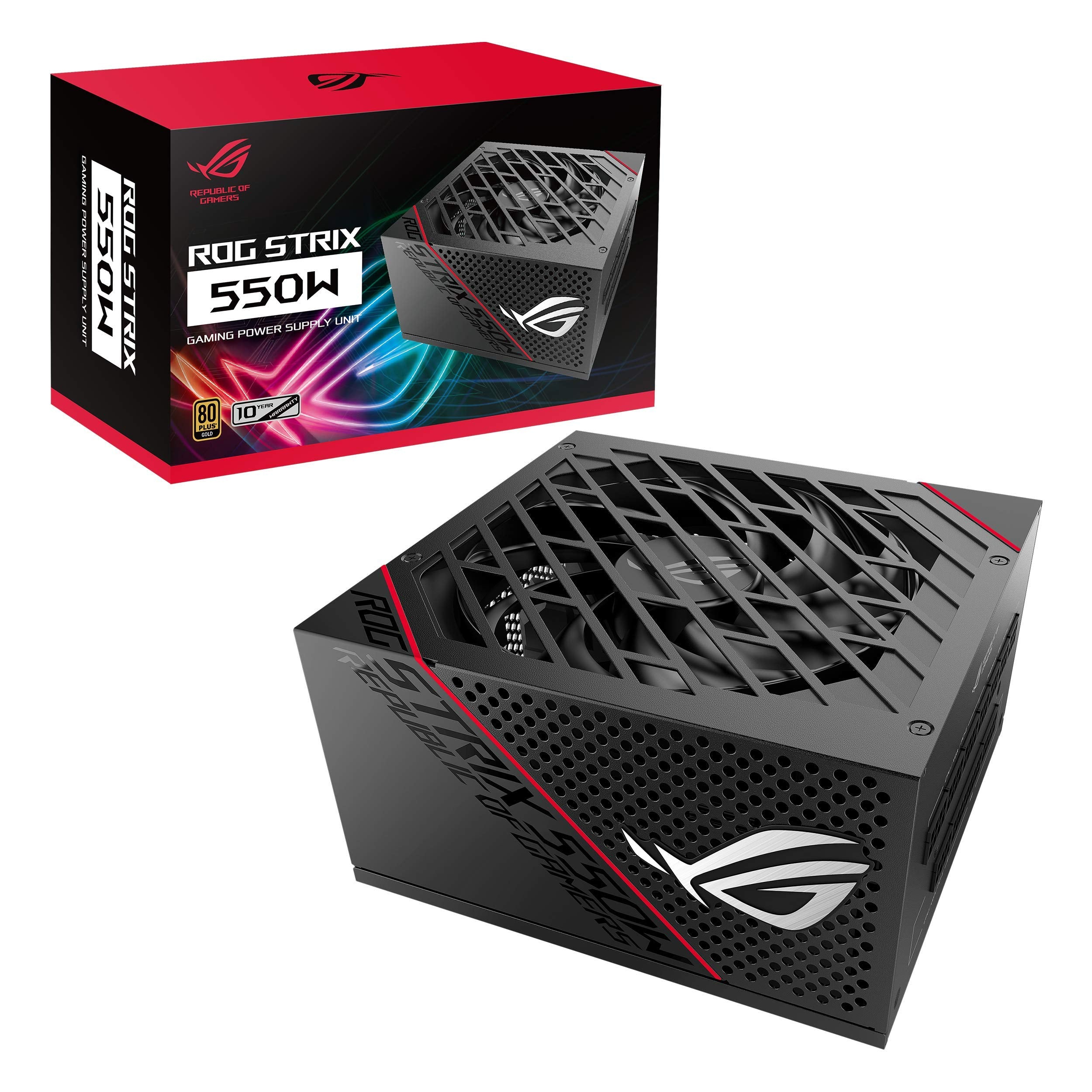 ASUS ROG Strix 550W Gold PSU, Power Supply (ROG heatsinks, Axialtech fan design, dualball fan bearings, 0dB technology, 80 PLU