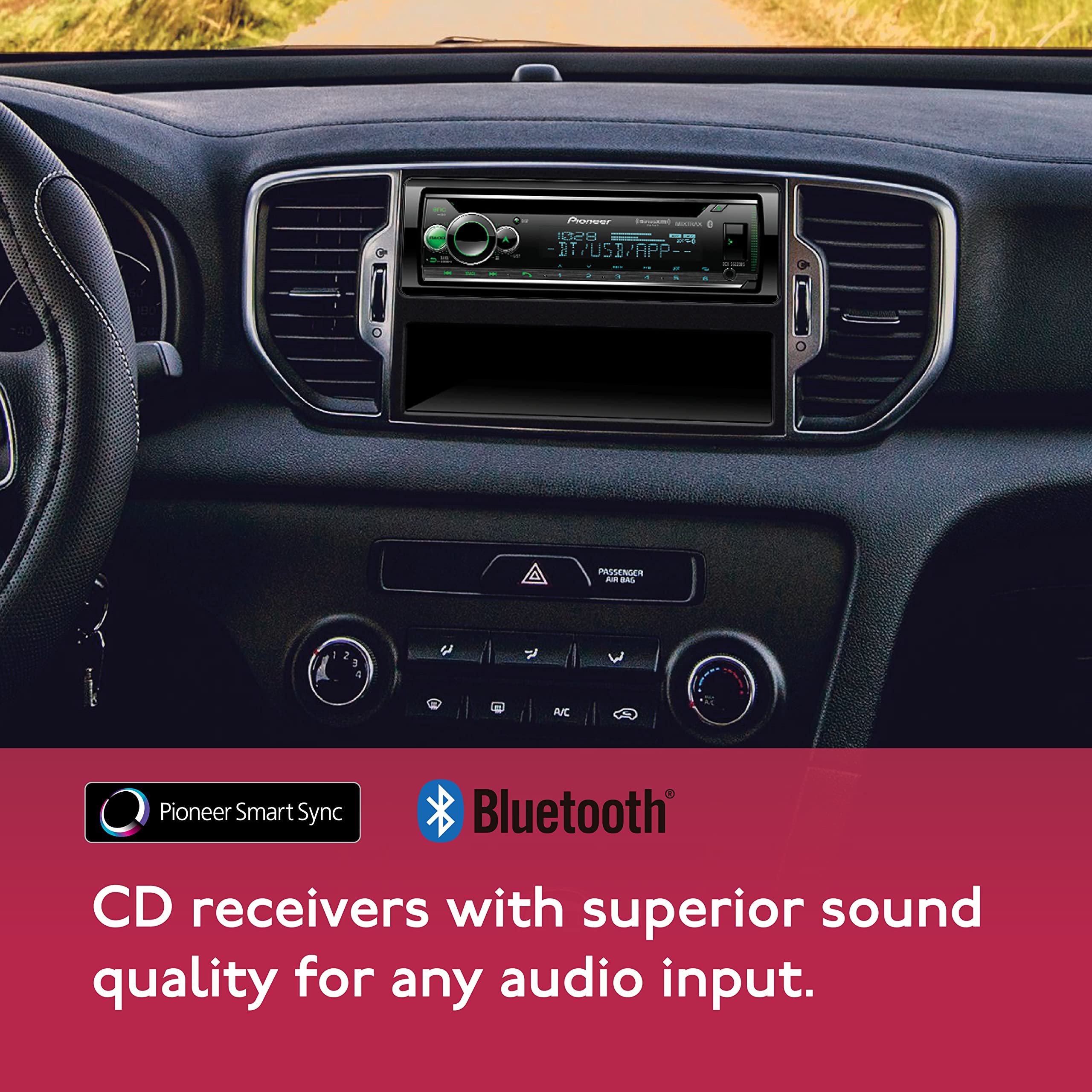 Pioneer Deh-S6220Bs Touchscreen Single Din Stereo Receiver Bluetooth Cd Player Usb/Aux Inputs Apple Android Compatibility Hands-