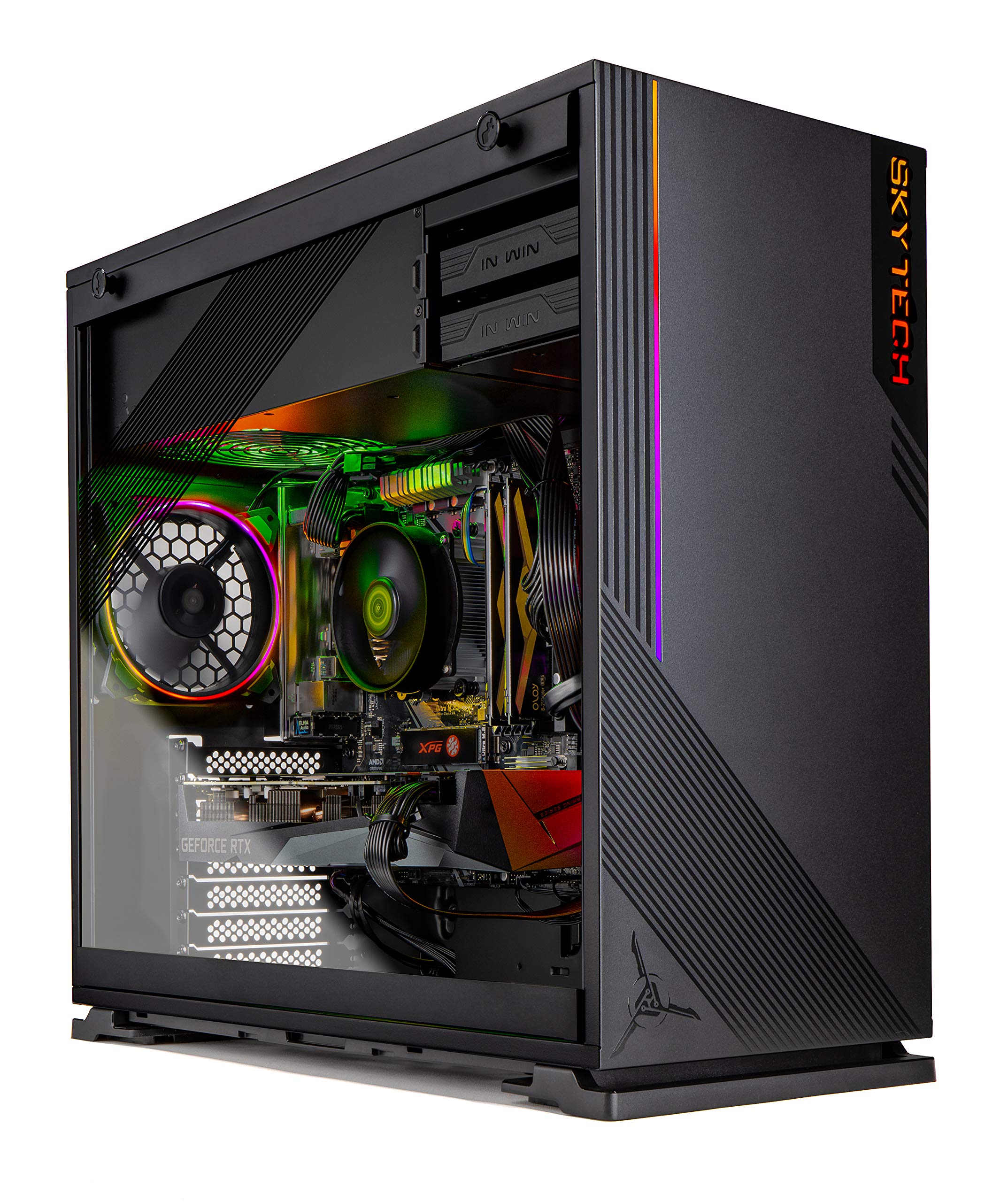 Skytech Azure Gaming Pc Desktop   Amd Ryzen 5 3600 3.6Ghz, Rtx 3070 8Gb, 16Gb Ddr4 3200, 1Tb Nvme, 650W Gold Psu, Windows 10 Hom