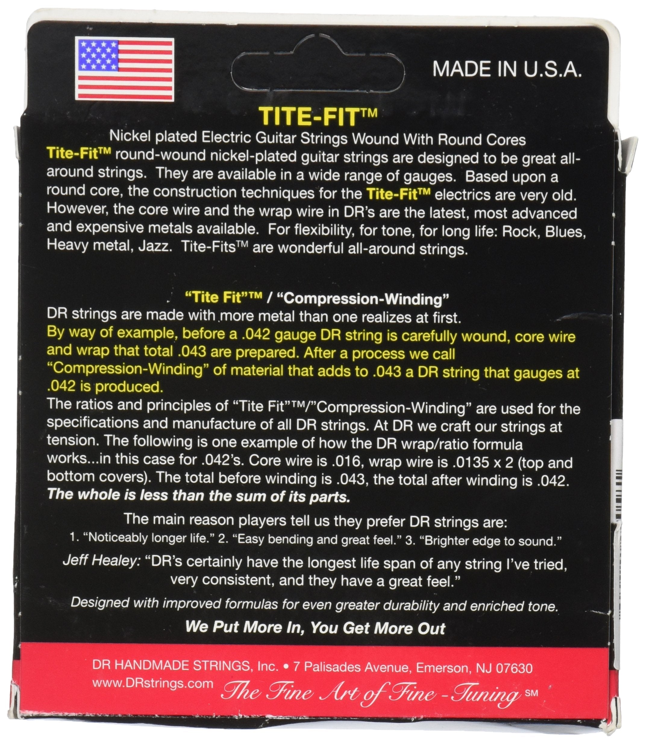 Dr Strings Tite Fit Electric Round Core 8-38