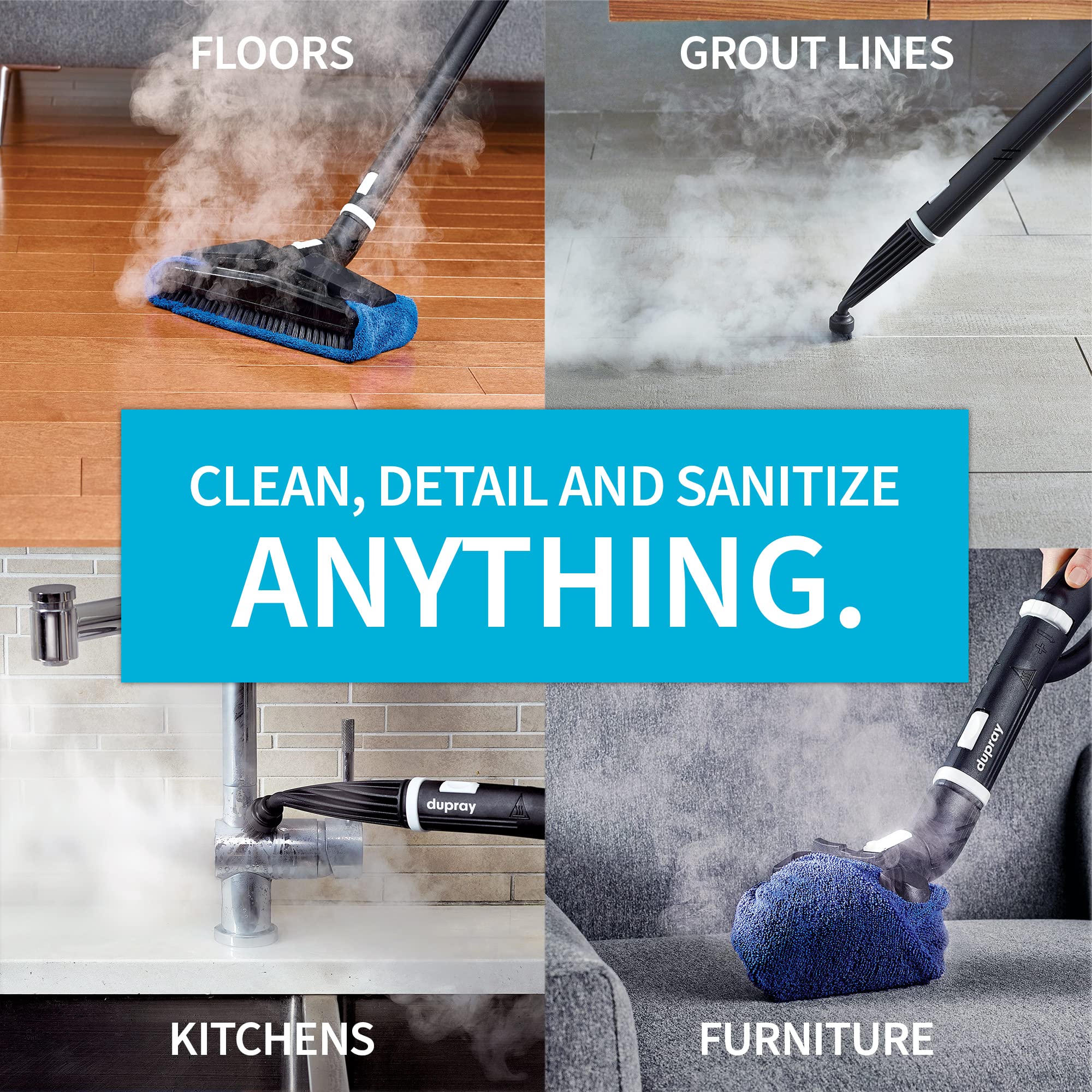 Dupray One Steam Cleaner  Portable, All Purpose, Disinfecting, Chemical Free Floor Steamer & Tile Cleaner Made In Europe For Hom