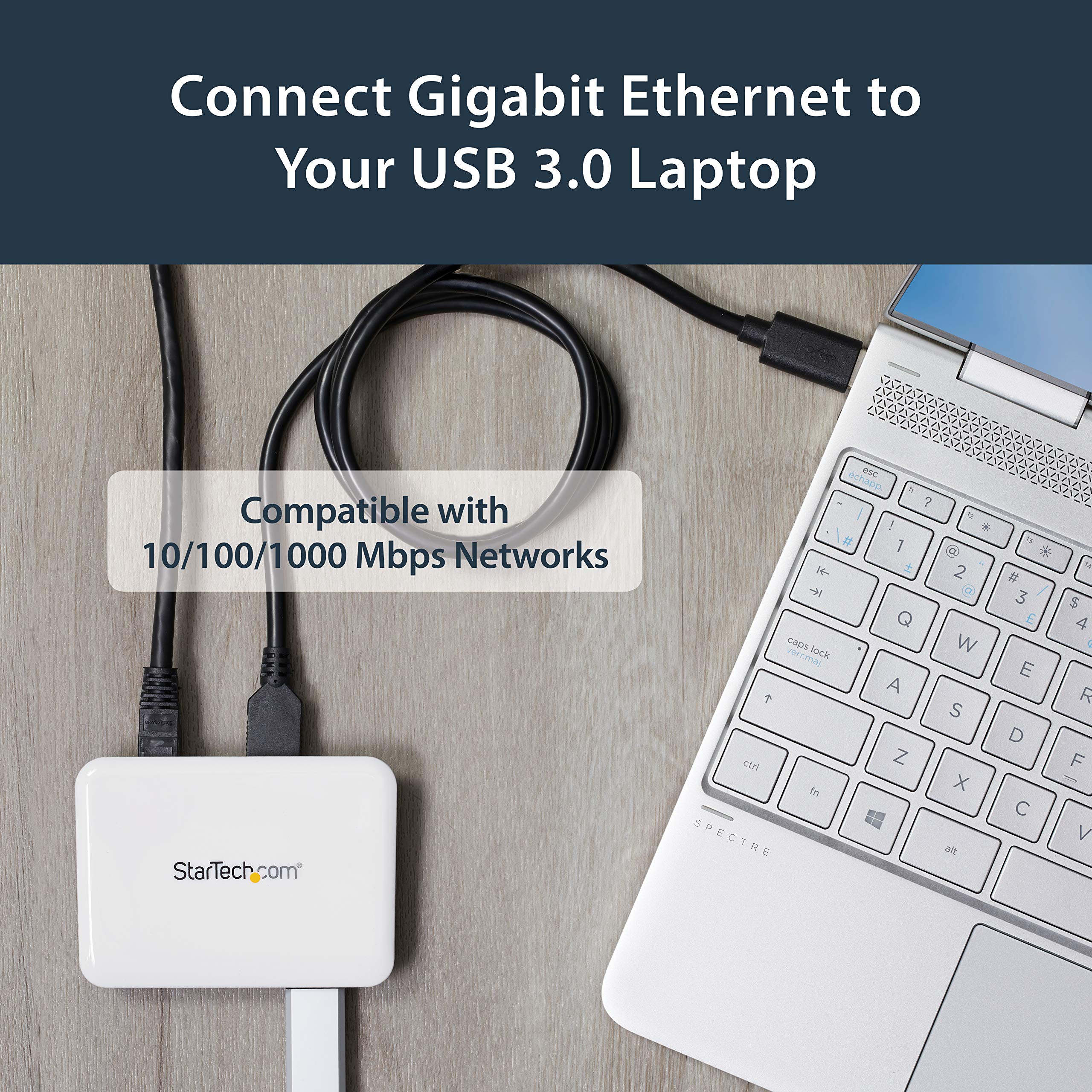 Startech.Com Usb 3.0 To Gigabit Ethernet Nic Network Adapter With 3 Port Hub   White   Usb 3 Ethernet Adapter   Usb Charging Hub