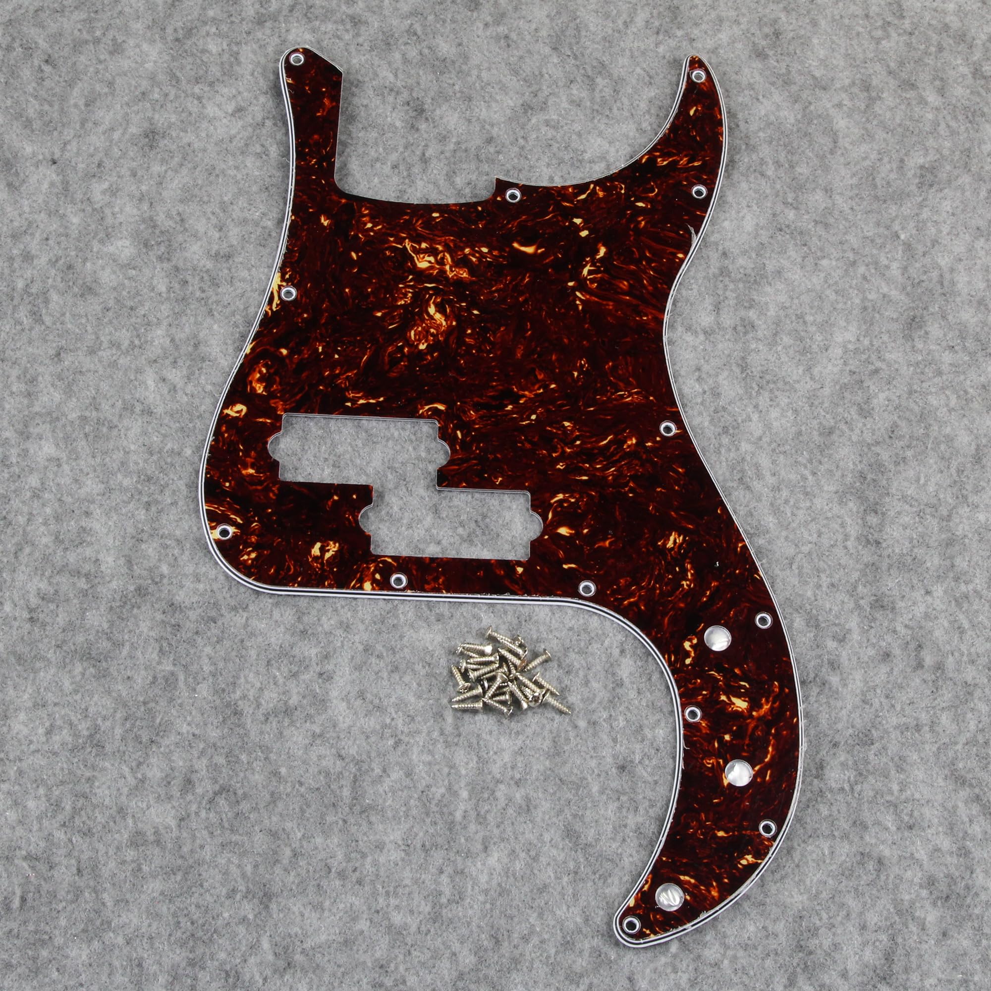 Fleor 13 Hole P Bass Pickguard Guitar Scratch Plate Pick Guard For 4 String Usa/Mexican Standard Precision Bass Style, 4Ply Brow
