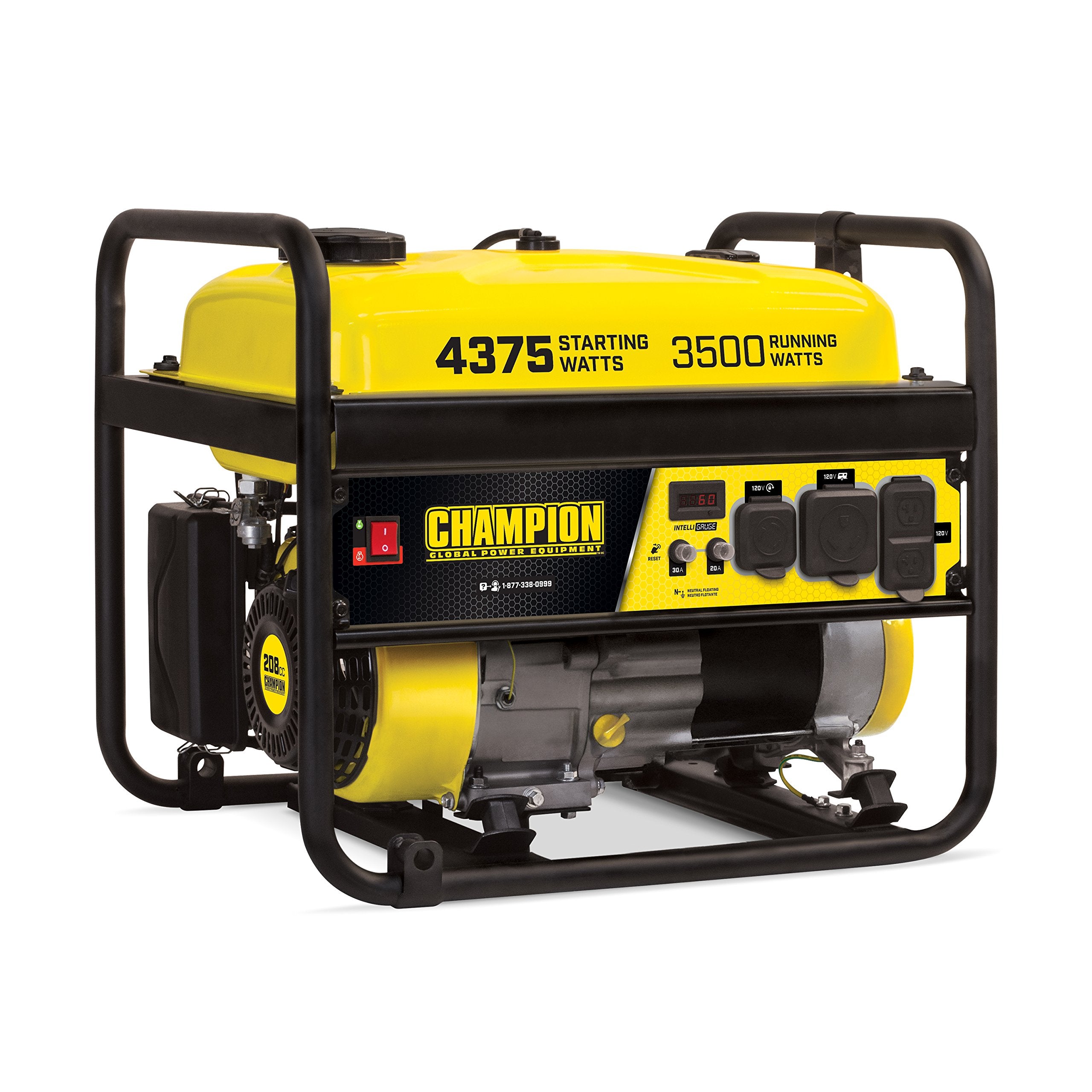 Champion Power Equipment 4375 Watt Rv Ready Portable Generator, Yellow/Black, Carb