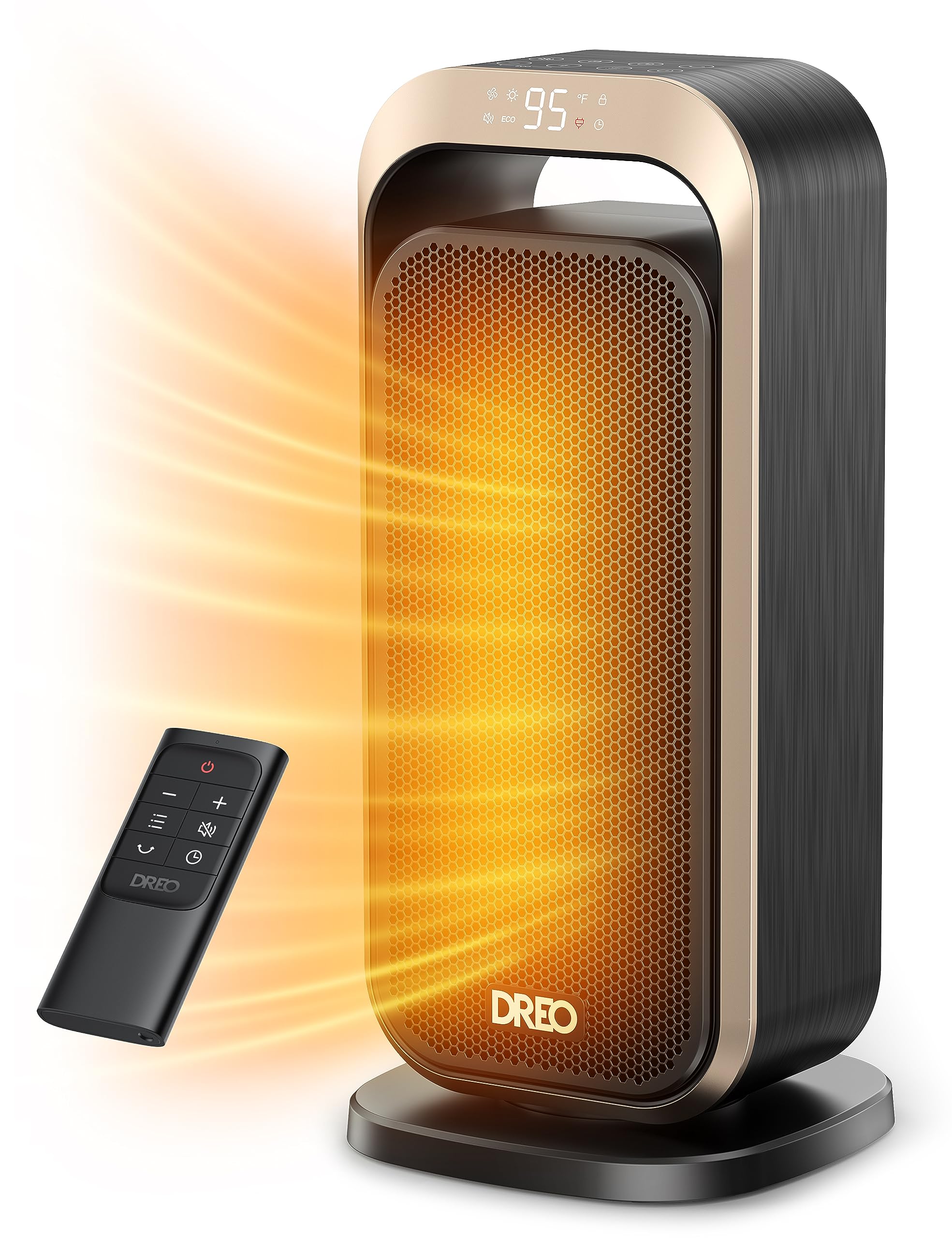 Dreo Space Heaters For Indoor Use, Portable Heater With 70Oscillation, 1500W Electric Heater With Thermostat, Fast Safety, Remot