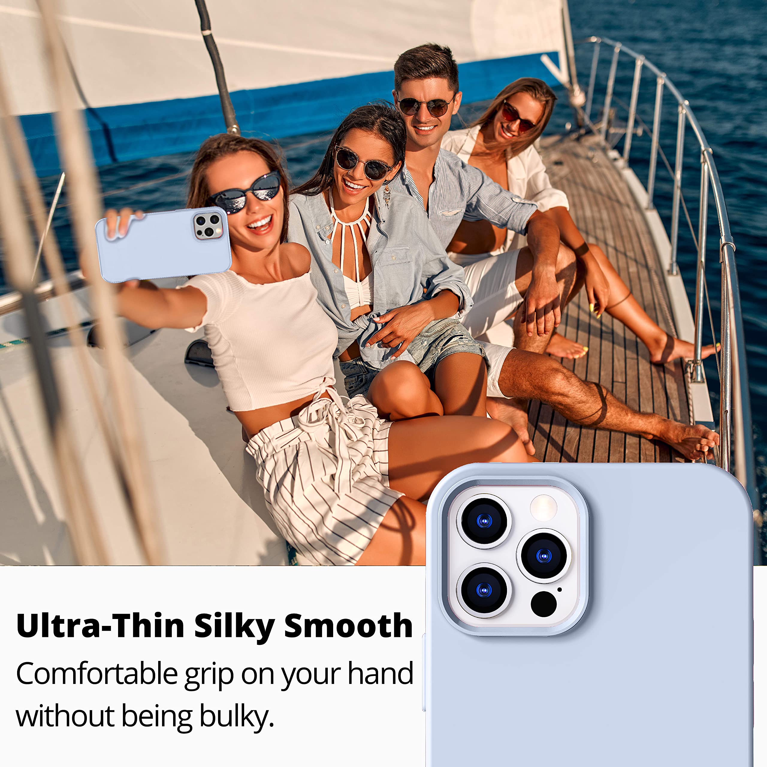 Icesword Iphone 12 Mini Case Clove Purple, Thin Liquid Silicone Case, Matte Pure Color, Soft Silk Microfiber Cloth, Gel Rubber F