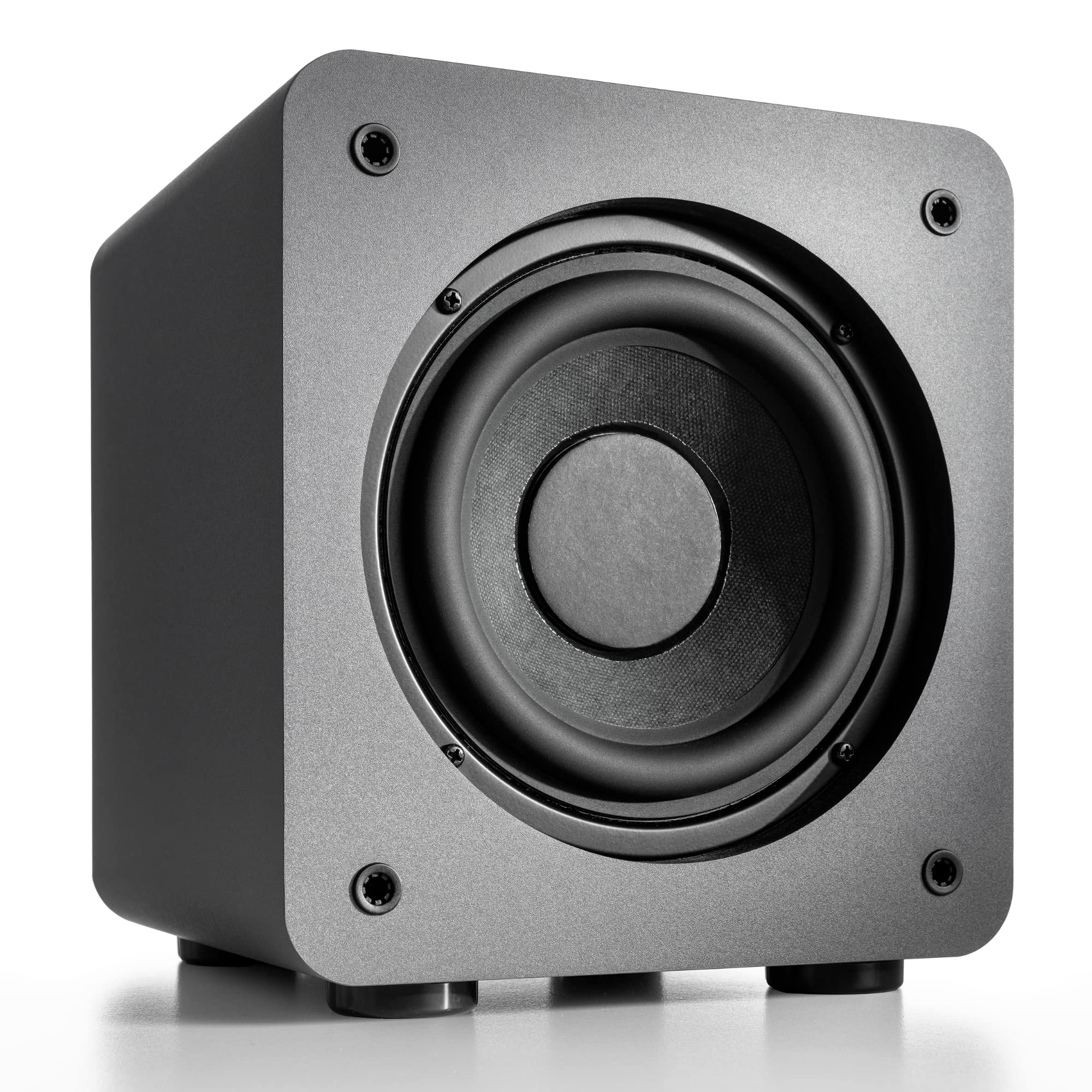 Audioengine S6 210W Compact Powered Mini Subwoofer  Powerful Bass In A Small Package   Great For Desktops, Apartments, Offices And Gaming Setups