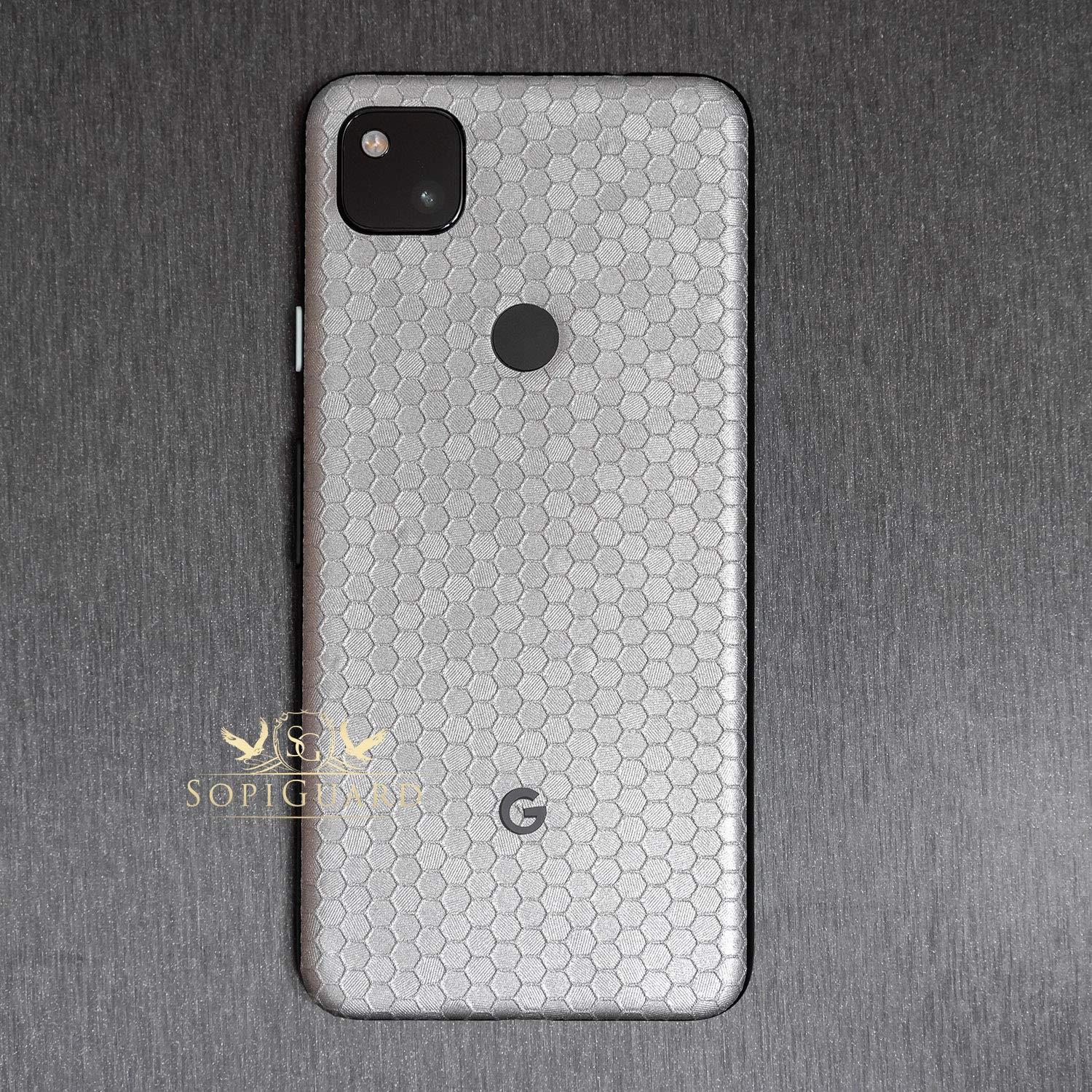 Sopiguard Sticker For Surface Duo Phone Edge To Edge Precision Vinyl Skin Wrap (Honeycomb Silver)