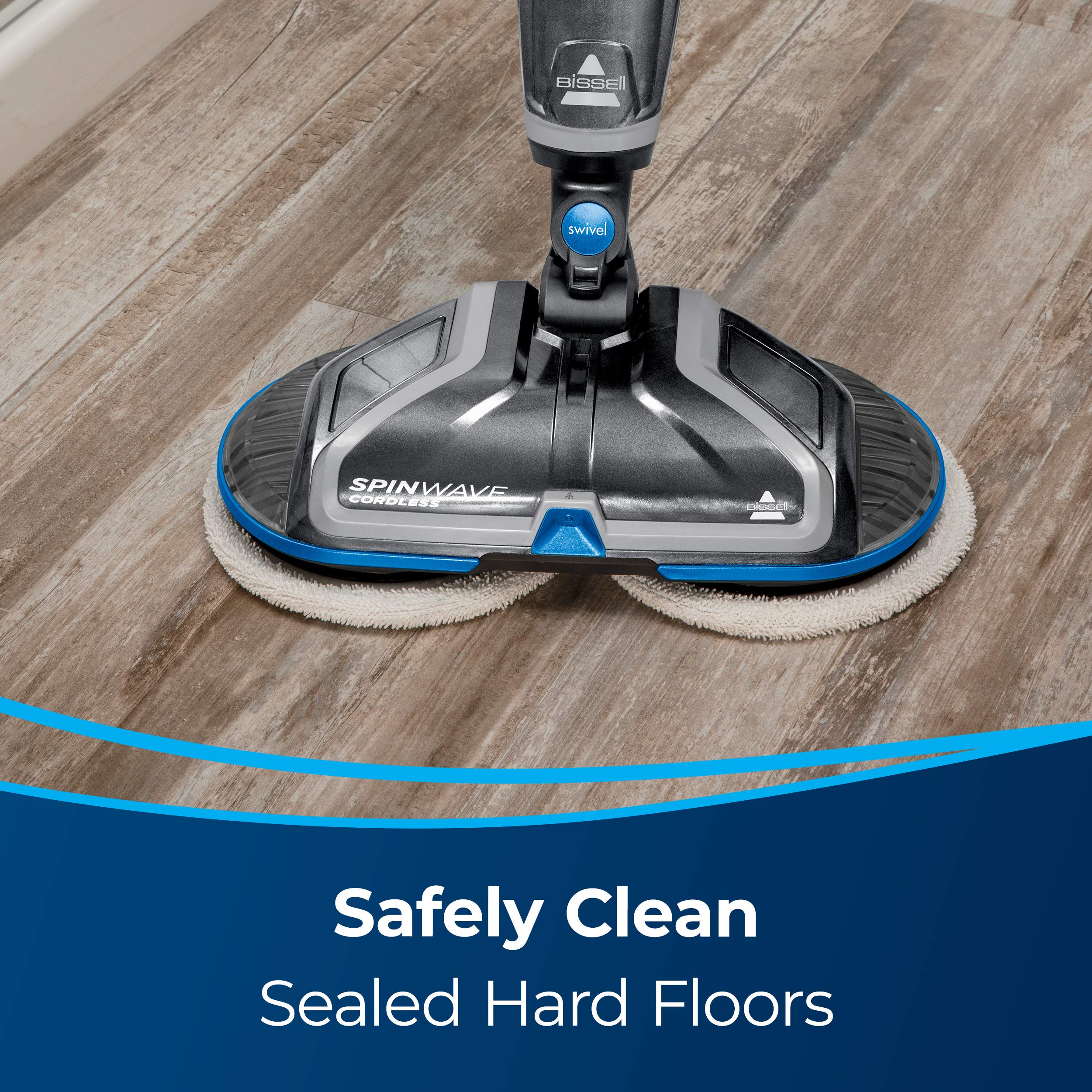 Bissell Spinwave Cordless Hard Floor Expert, 23159, Titanium With Electric Blue Accents