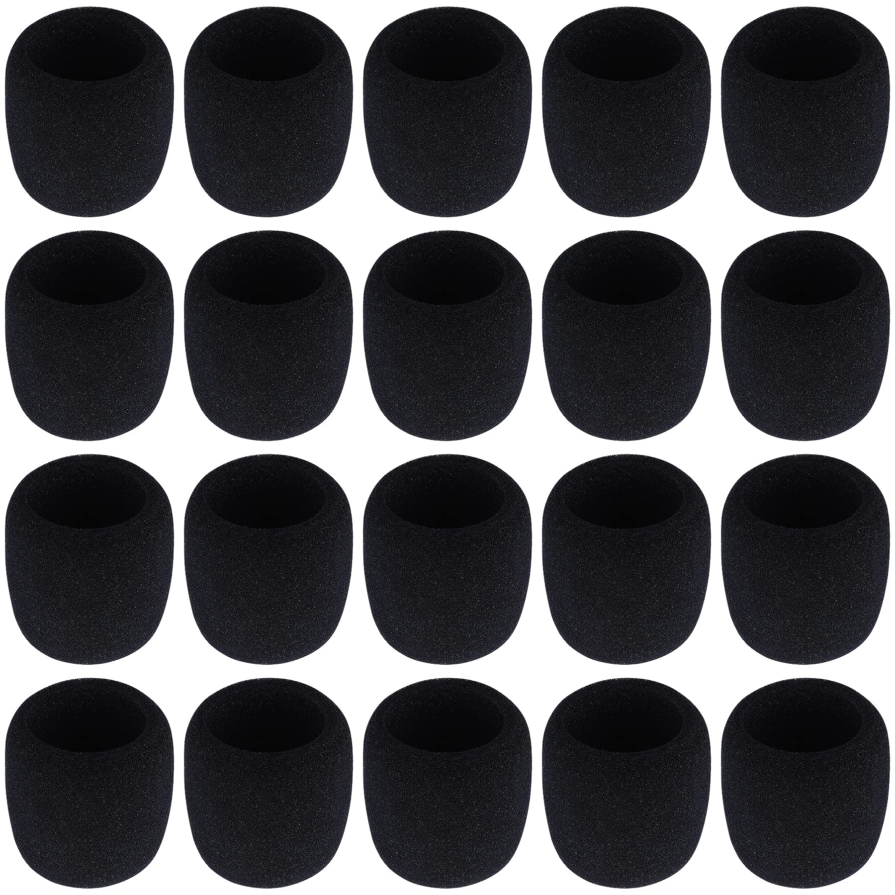Microphone Foam Covers,Augshy 20 Pack Thick Handheld Stage Microphone Cover Foam Karaoke Dj Microphone Covers Disposable(Black)