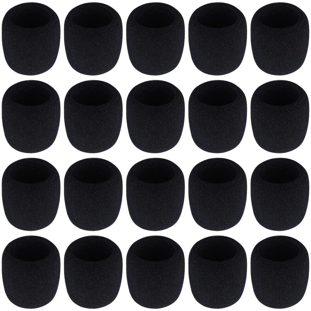 Microphone Foam Covers,Augshy 20 Pack Thick Handheld Stage Microphone Cover Foam Karaoke Dj Microphone Covers Disposable(Black)