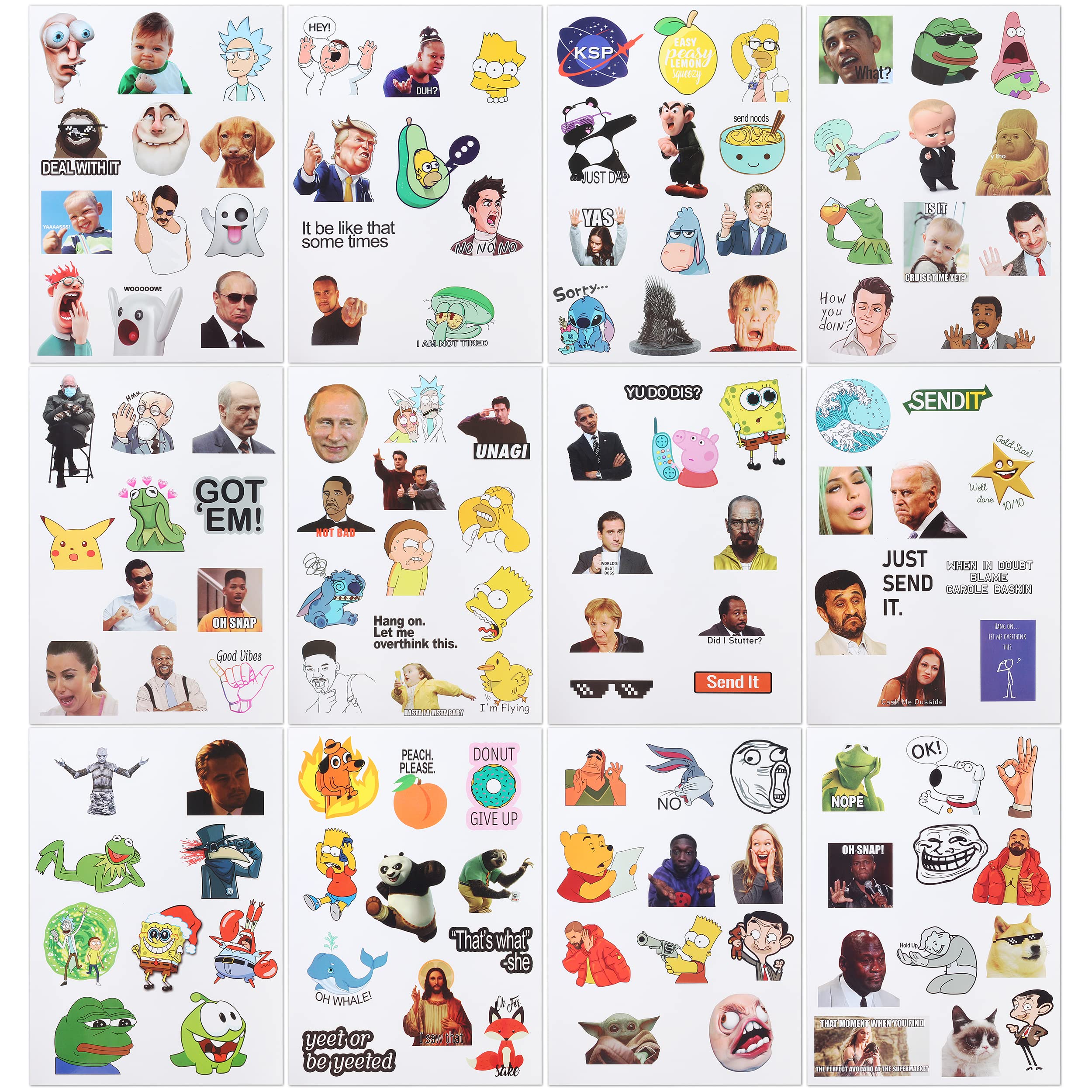 Mr. Pen Funny Stickers Pack - 131 Memes, Water Bottle Vinyl Stickers, Multicolor Humor Stickers for Adults