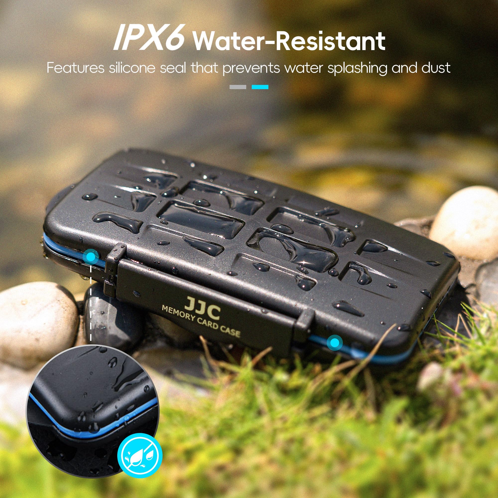 Jjc Sd Micro Sd Cf Tf Memory Card Case Holder Storage 6 Cf & 12 Sd & 18 Micro Sd Card,Water-Resistant And Shockproof