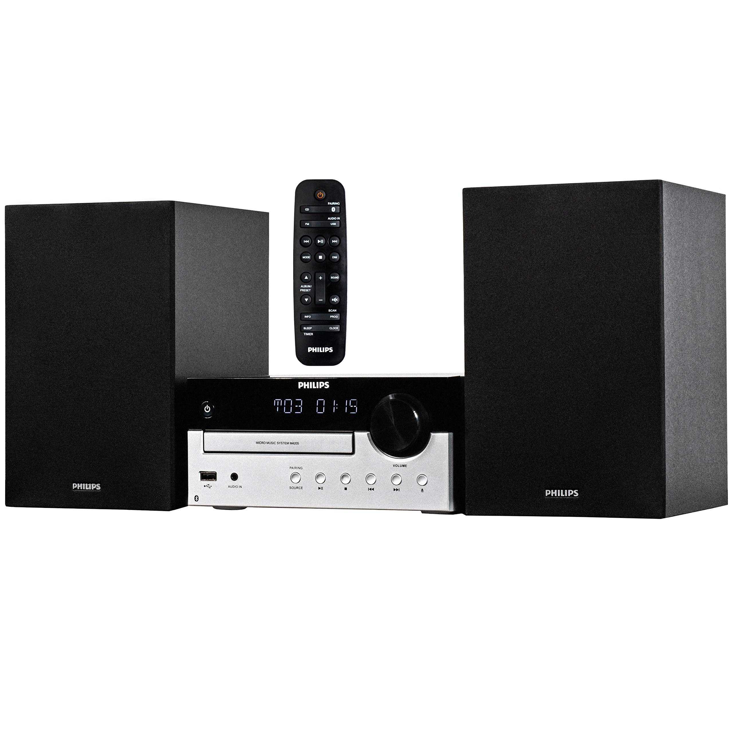 Philips Bluetooth Stereo System For Home With Cd Player, Mp3, Usb, Audio In, Fm Radio, Bass Reflex Speaker, 60W, Remote Control