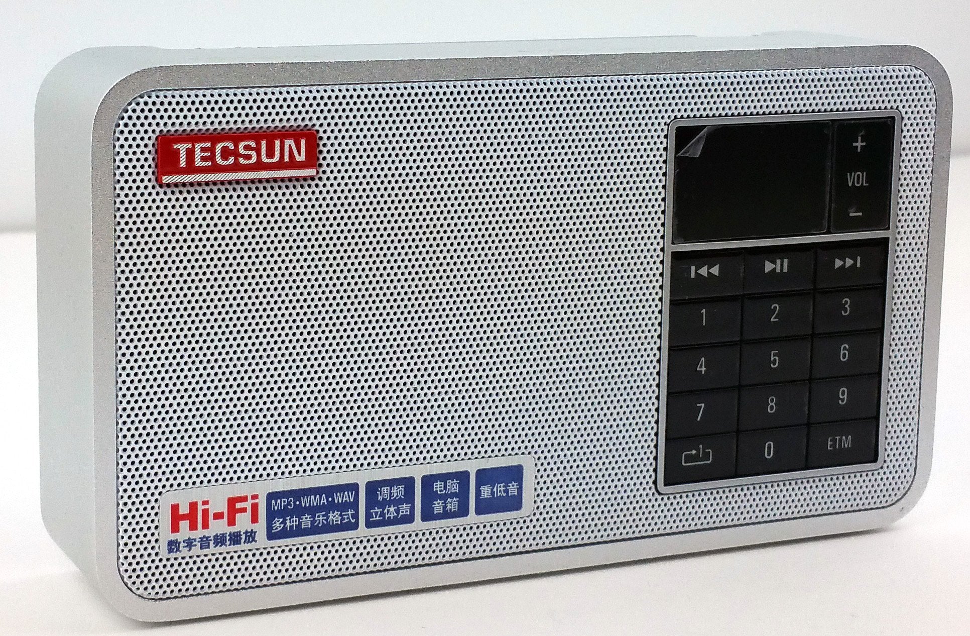 Tecsun X3 Built In An Aluminum Case With Rechargeable Fm Radio With Etm, Mp3 Player With Built In Micro Sd Card Slot & Portable Hi Fi Speaker With Dsp Bass For Desktop & Laptop Computers, Color Silver