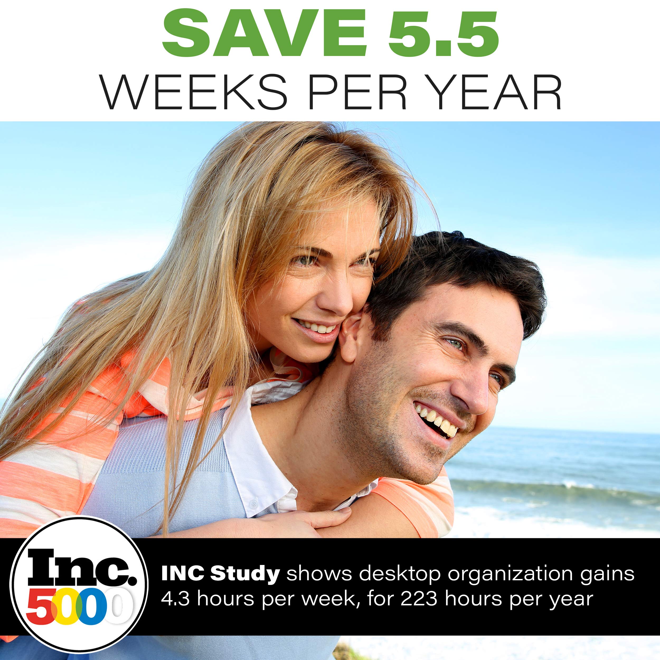 Evoomi Back Saver Monitor Stand For Desk   2 Pack Monitor Riser With Drawer   Gain 5 Weeks A Year, Less Pain & Peak Productivity