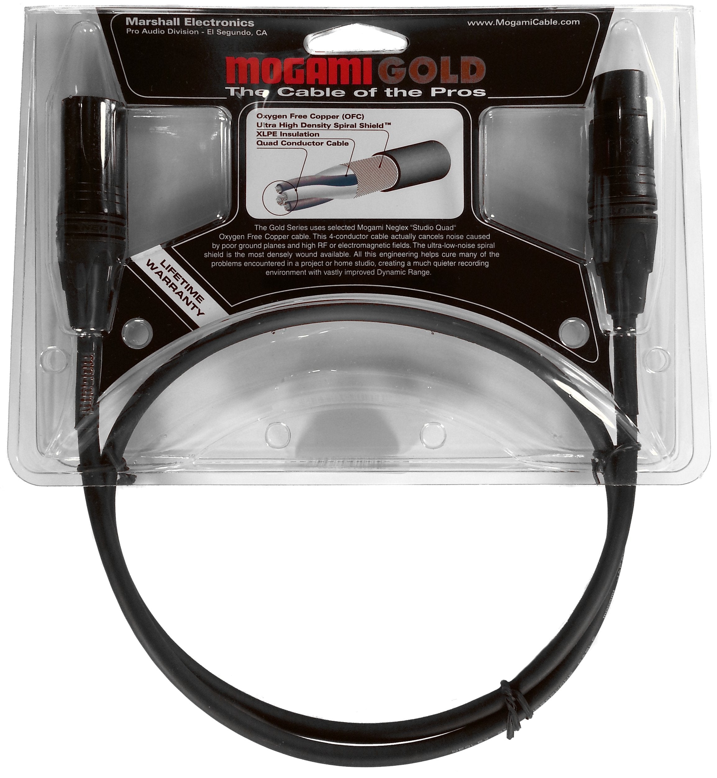 Mogami Gold Studio 03 Xlr To Xlr Quad Conductor Patch Cable 3 Feet