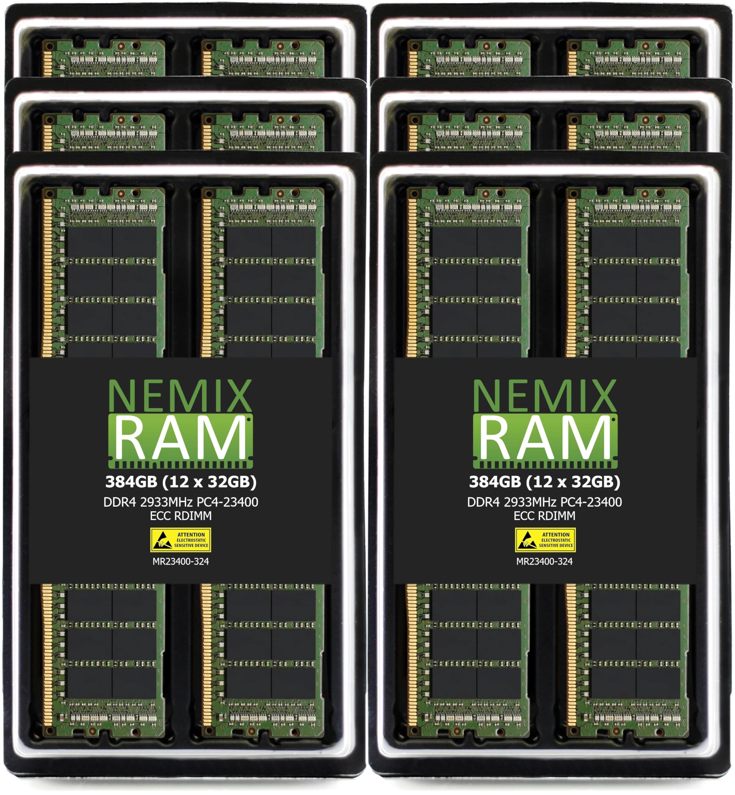 Nemix Ram 384Gb (12X32Gb) Ddr4 2933Mhz Pc4 23400 2Rx4 1.2V 288 Pin Ecc Rdimm Registered Server Memory Kit