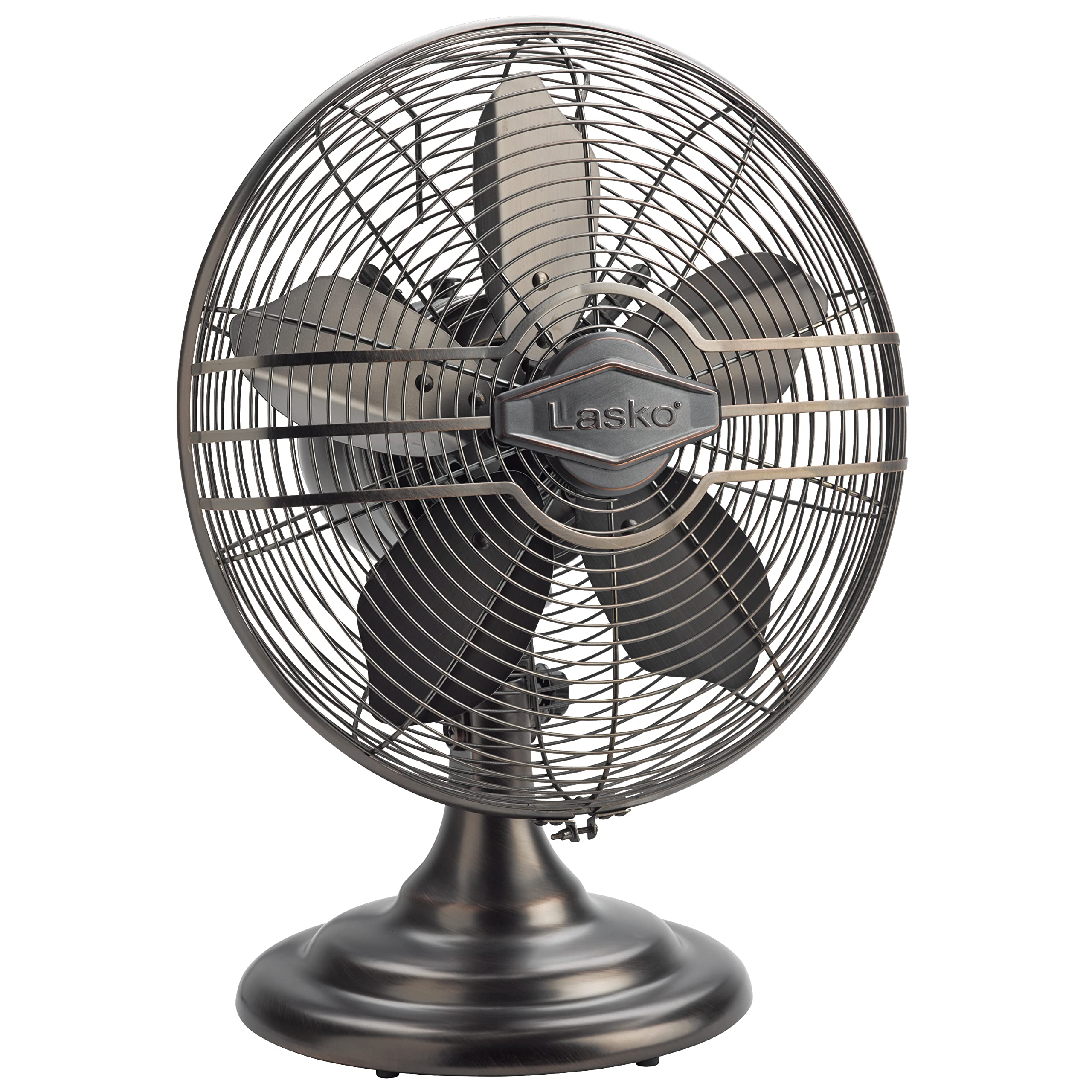 Lasko Oscillating Table Top Fan, Portable, 3 Quiet Speeds, For Bedroom, Kitchen And Office, 17inch, Bronze, R12210