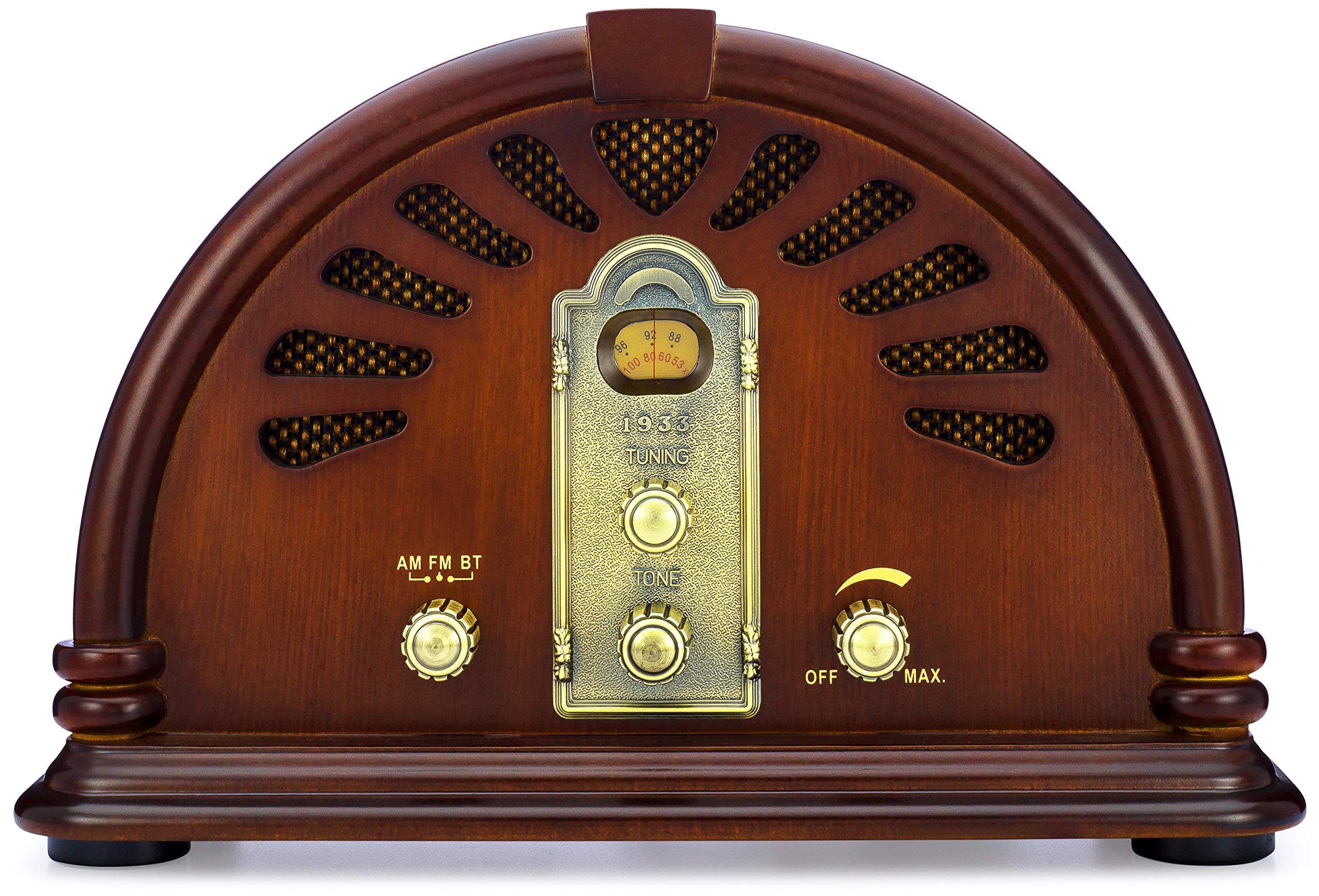 Clearclick Classic Vintage Retro Style Am/Fm Radio With Bluetooth   Handmade Wooden Exterior