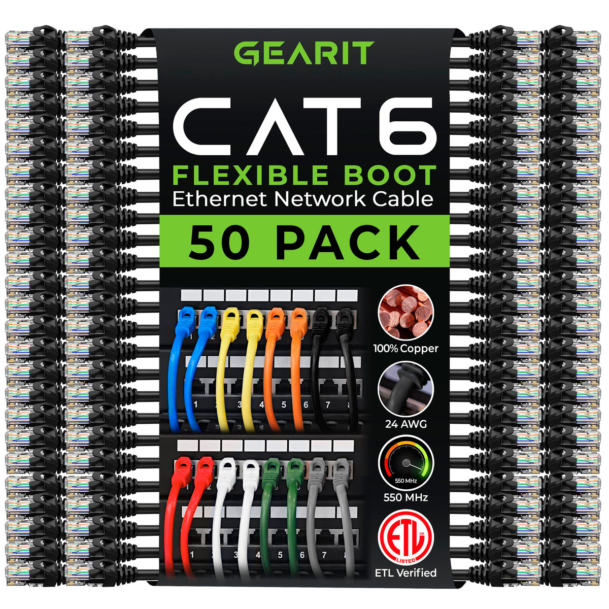 Gearit Cat6 Cable 0.5 Ft 6 In   Cat6 Ethernet Cable, Cat 6 Ethernet Cable, Cat6 Patch Cable, Cat 6 Patch Cable, Cat 6 Cable, Net