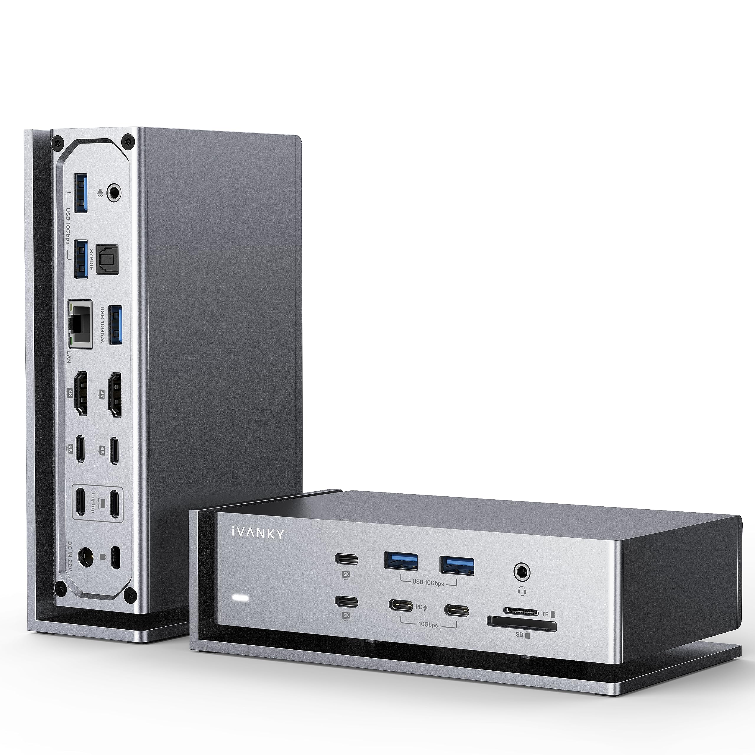 Ivanky Fusiondock Max 1 Dual Thunderbolt 4 Chips, 20 In 1 Quad 6K@60Hz Monitor Macbook Docking Station, 40Gbps Dock For Mac M1/M