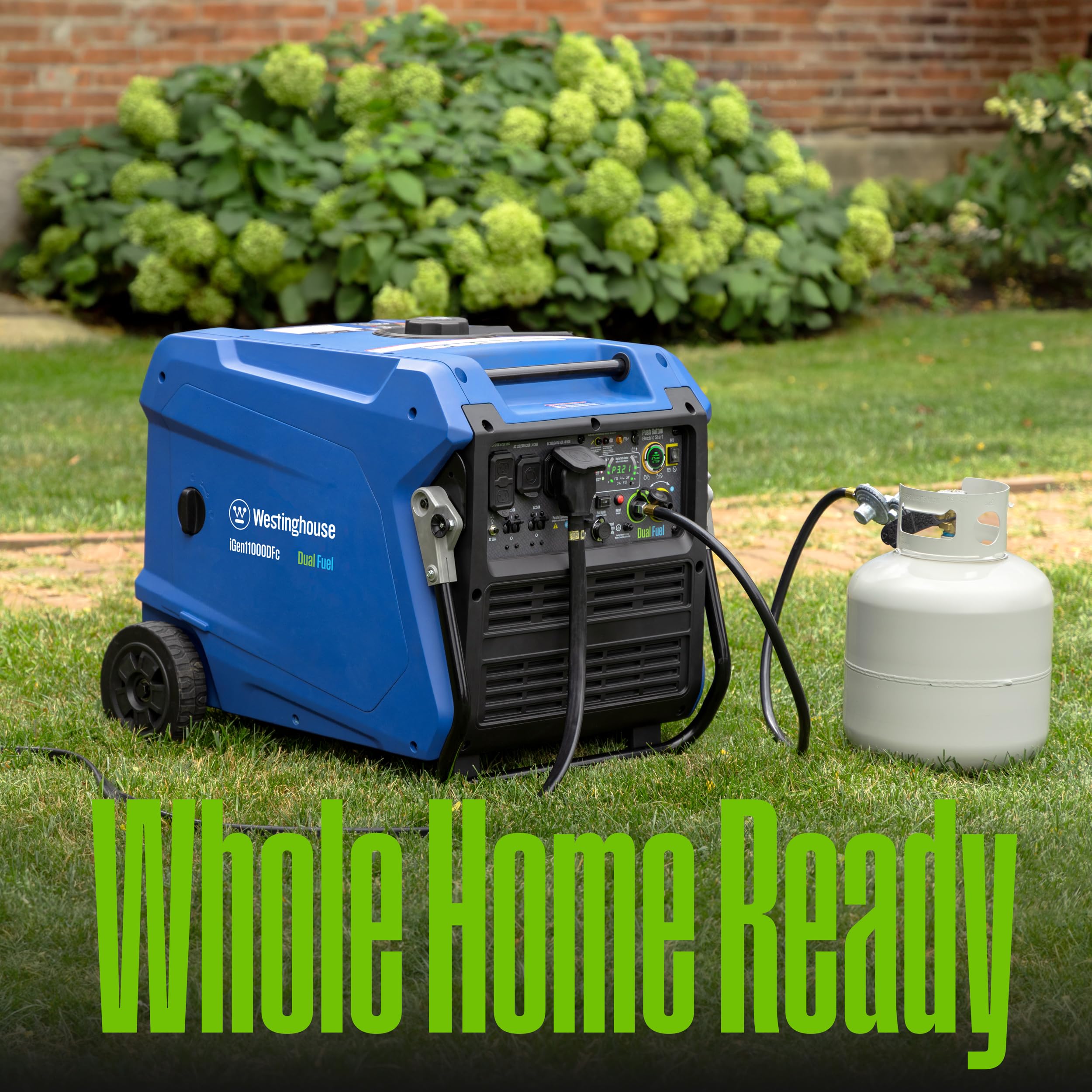 Westinghouse 11000 Peak Watt Dual Fuel Portable Inverter Generator, Remote Electric Start, Transfer Switch Ready, Gas And Propan