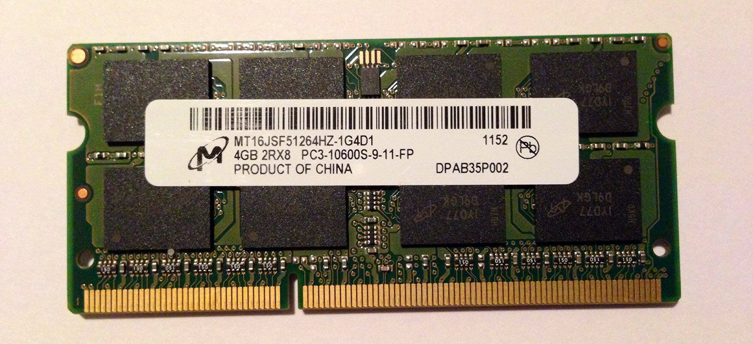 Micron 4Gb Ddr3 Ram Pc3 10600 204 Pin Laptop Sodimm