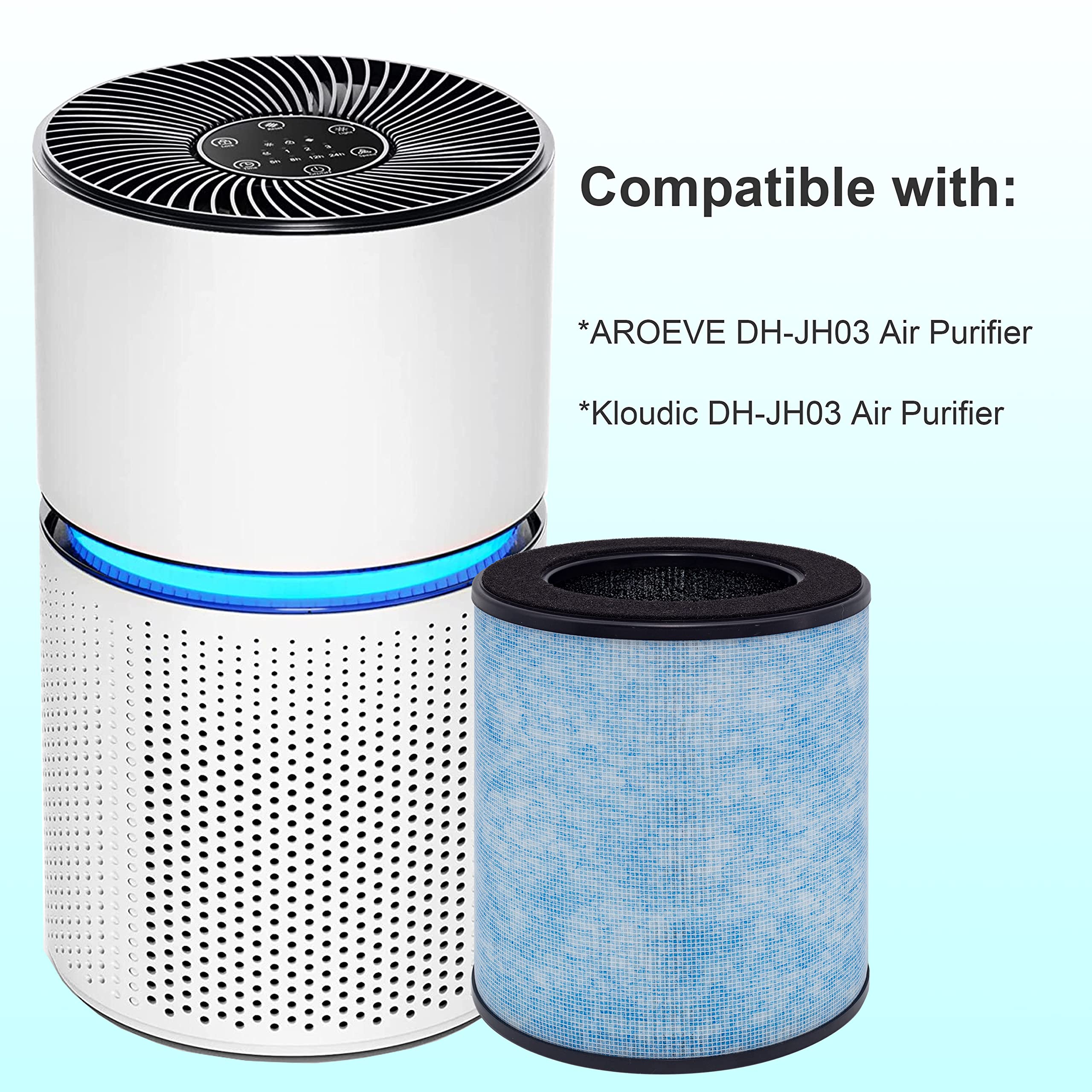 Lhari Mk03 Air Filter Replacement, Compatible With Aroeve Mk03 / Dh Jh03 And Pomoron Mj003H Air Purifier, 2 Pack