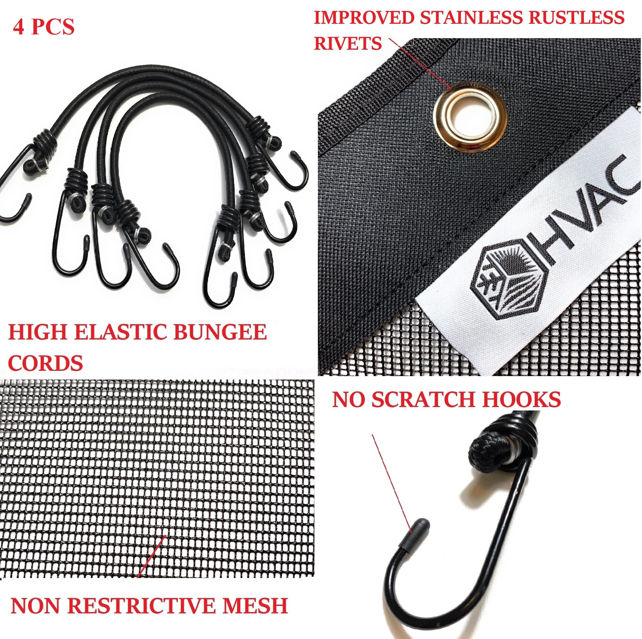 Modern Wave   2 (Two) Central Air Conditioner Covers For Outside Units 32 X 32 Inch   1 (One) Top Universal Mesh Cover And 1 (On