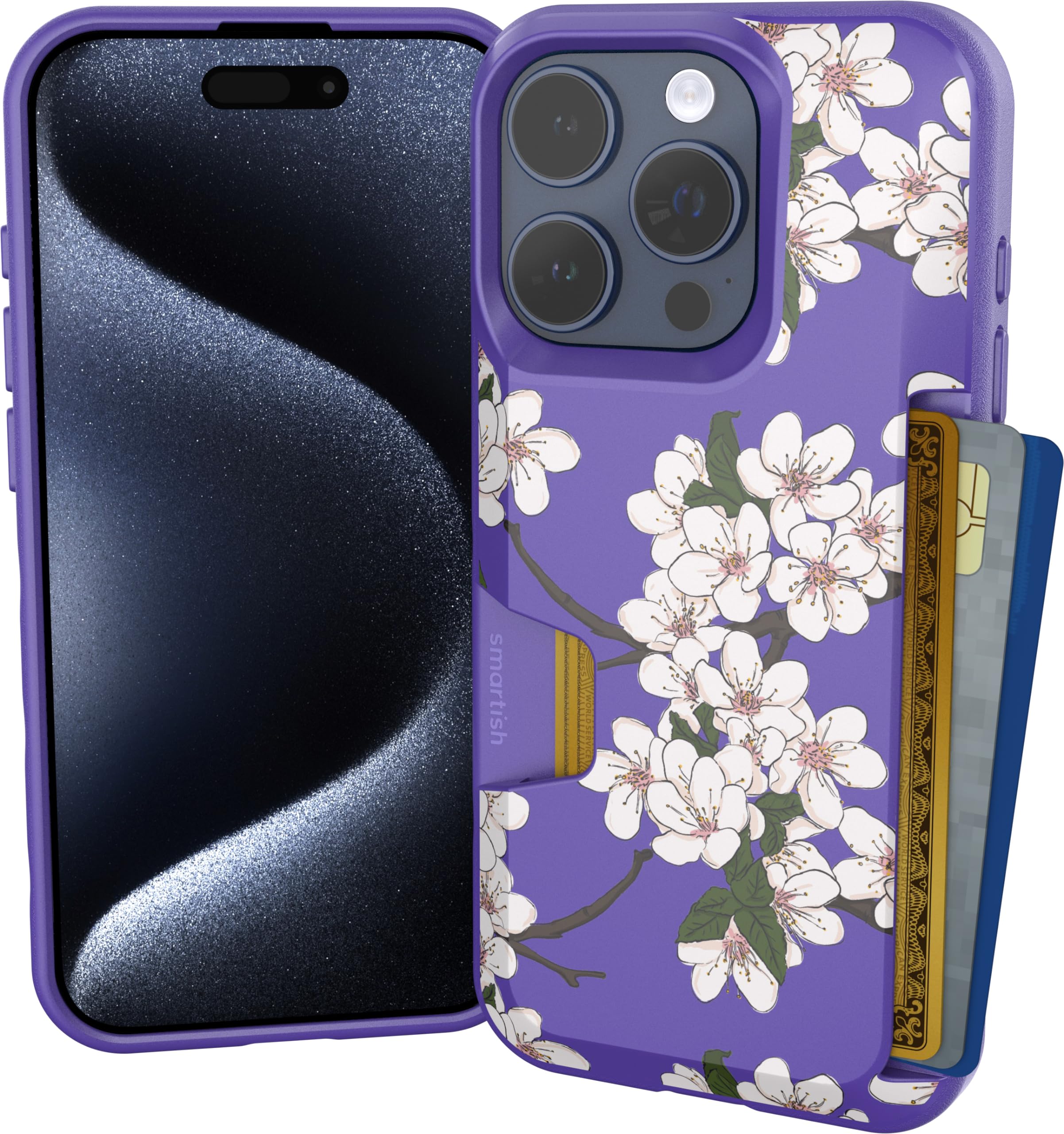 Smartish Iphone 15 Pro Wallet Case   Wallet Slayer Vol. 1 [Slim + Protective] Credit Card Holder   Drop Tested Hidden Card Slot