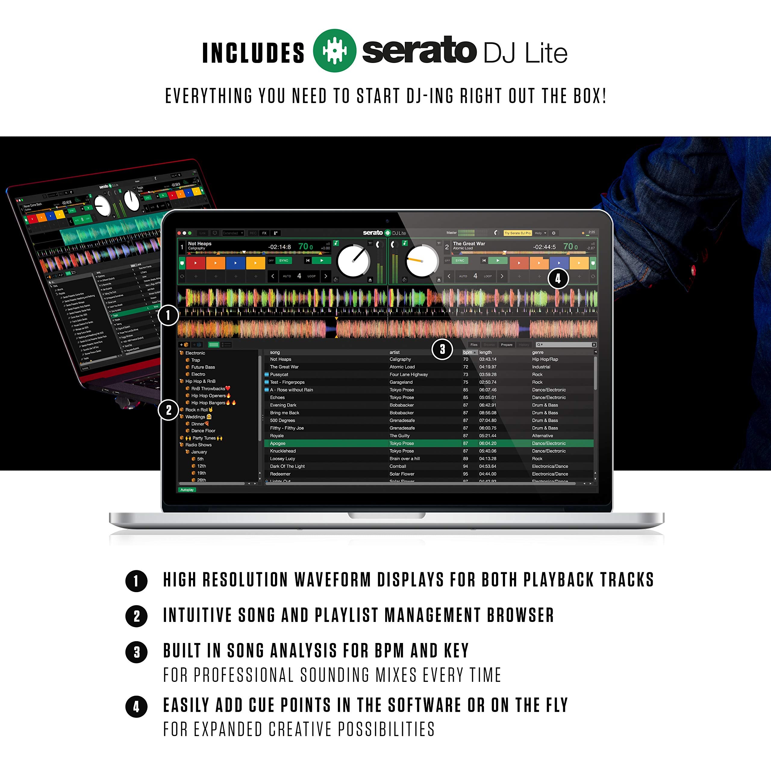 Numark Mixtrack Platinum Fx   Dj Controller For Serato Dj With 4 Deck Control, Dj Mixer, Built In Audio Interface, Jog Wheel Dis