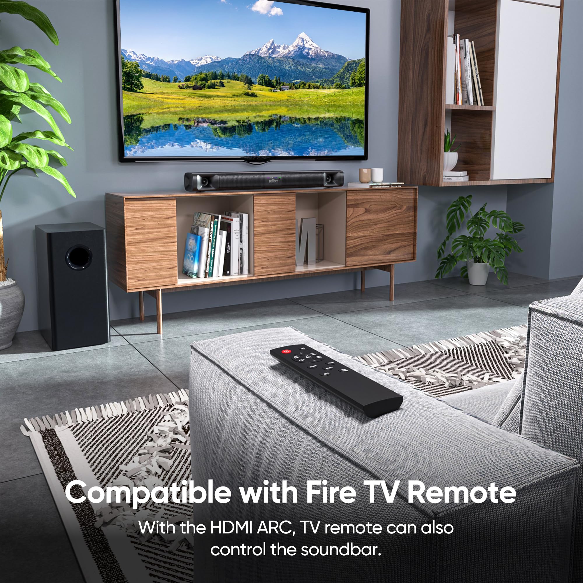 Saiyin Sound Bar For Smart Tv With Subwoofer, 100W Detachable Soundbar Home Theater Surround Sound System For Tv With Horn Tweet