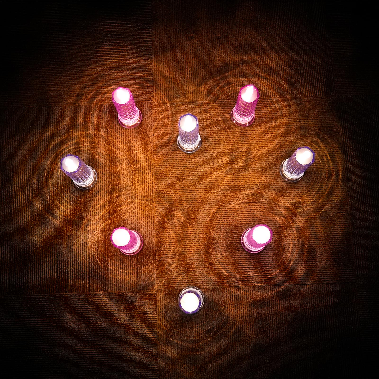 Supbri Led Candles, 4Pack Battery Operated Candles With Rose Light Halo, Romantic Flameless Pillar Candles For Valentine'S Day H