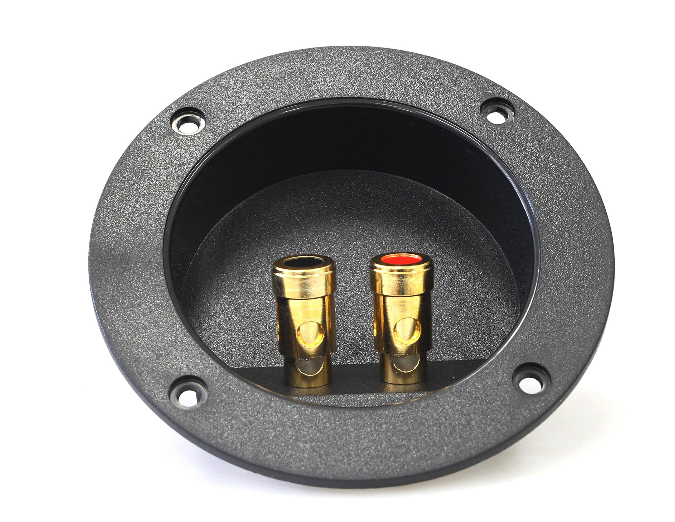 Absolute Usa Rst 450 4 Inch Round Gold Push Spring Loaded Jacks Double Binding Post Speaker Box Terminal Cup