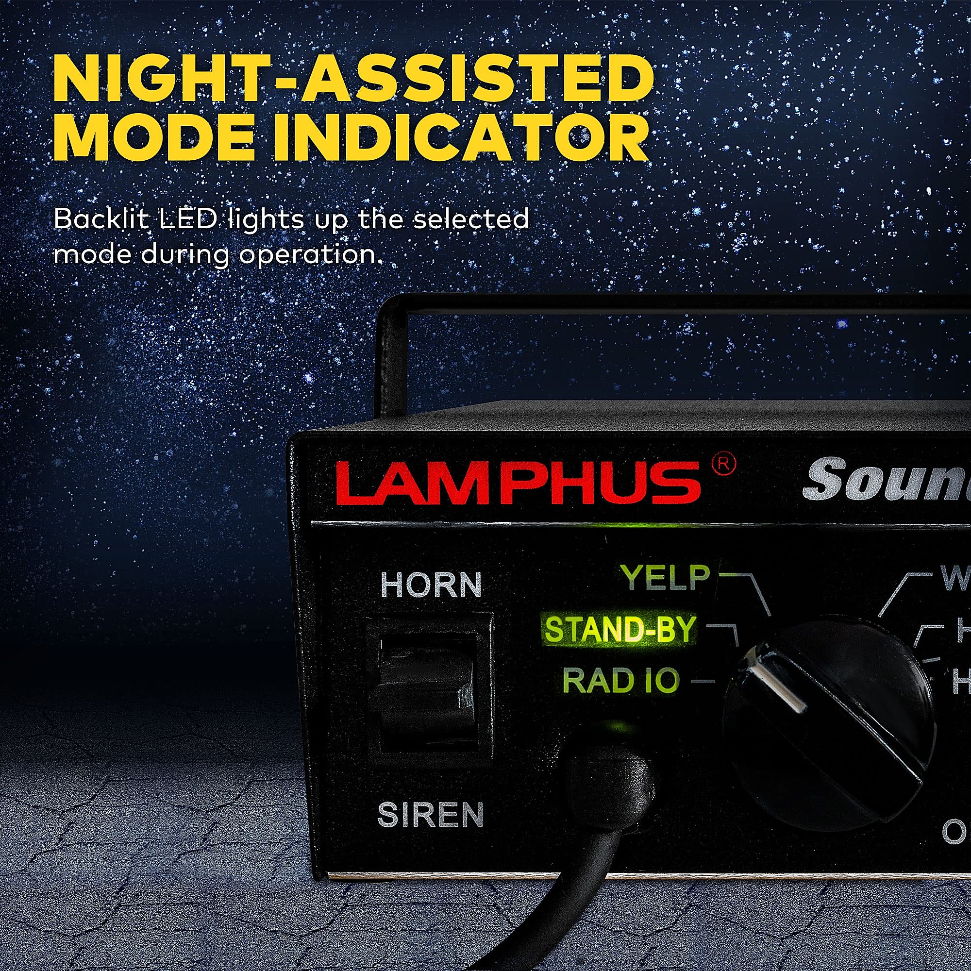 Soundalert 12V 100W Police Siren Pa System Kit [Slim Speaker] [118 124Db] [Handheld Microphone] [Hands Free] [2 X 20A Aux Switch] Warning Emergency Siren For Vehicles Tow Truck Utv Atv Van Car Pov Rv