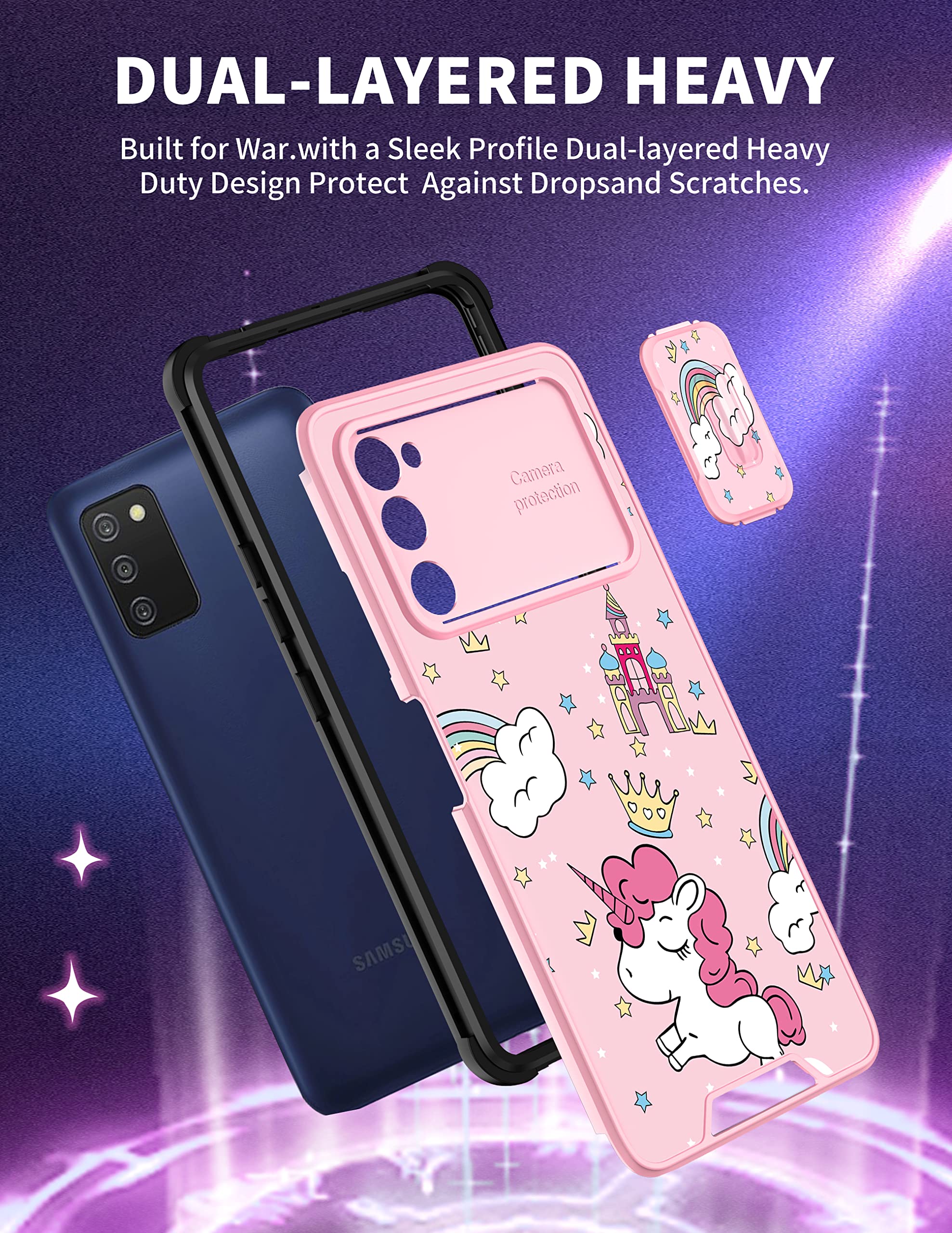 Goocrux For Samsung Galaxy A03S Case For Girls Women Cartoon Cute Girly Phone Cover Kawaii Pattern Unique Design Aesthetic With