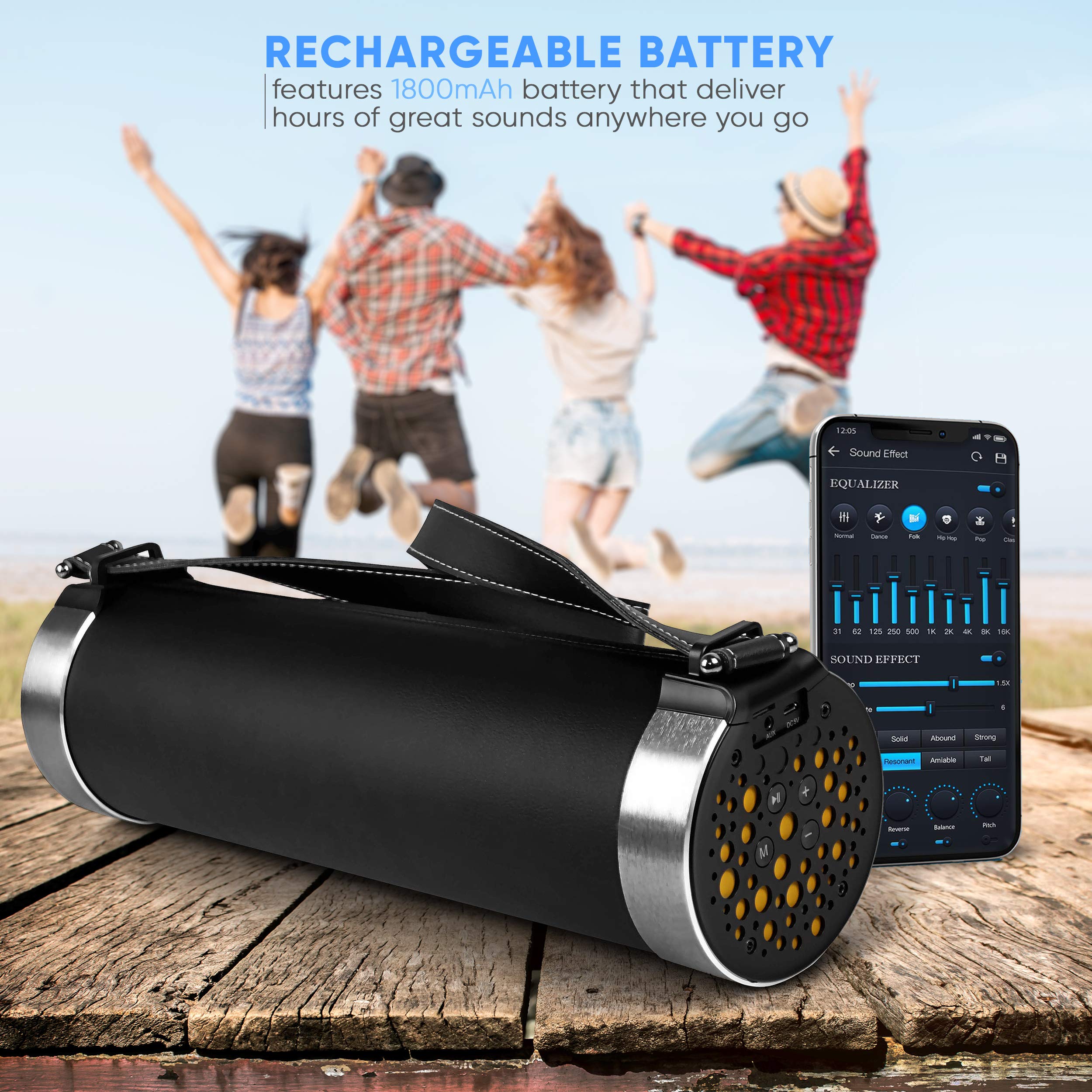 Pyle Upgraded Portable Boombox With Bluetooth, Wireless Stereo System, Portable Speaker, Fm Radio, Outdoor Stereo, Mp3 System, S