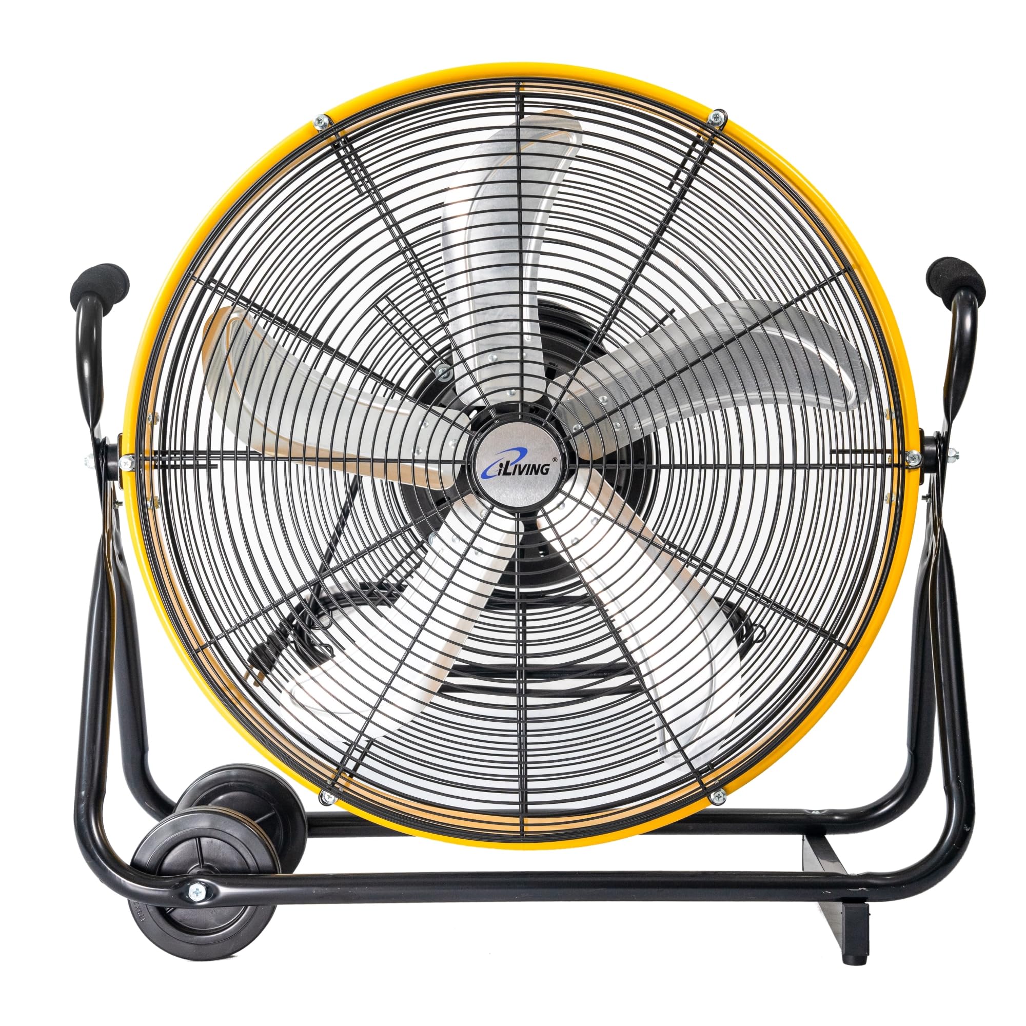 Iliving 24 Inch 3 Speed Orbital Internal Oscillating High Velocity Barrel Floor Fan For Office, Auto Shop, Garage, Workshop, War