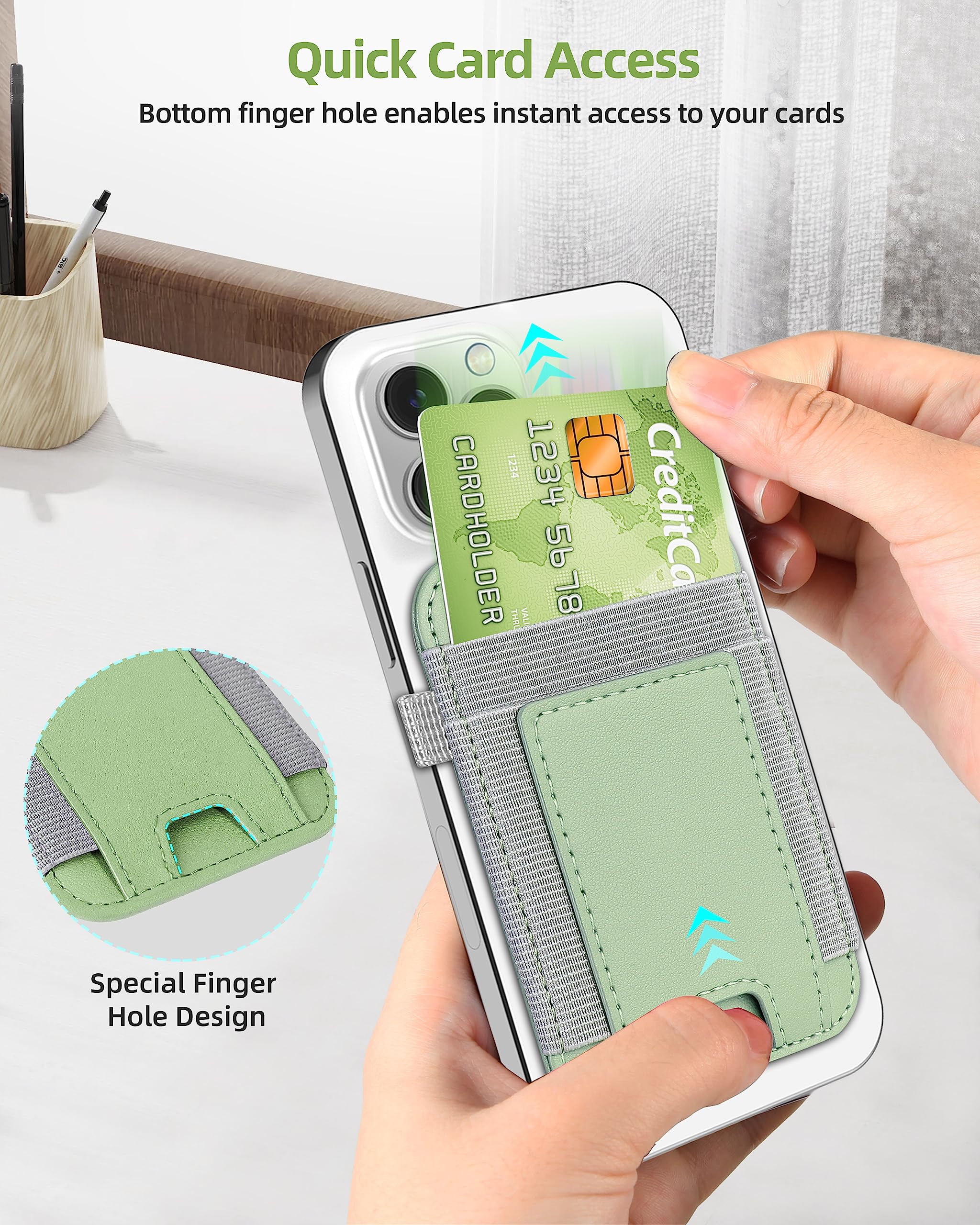 Magnetic Card Wallet Holder For Apple Magsafe, Magsafe Wallet For Iphone 16/15/14/13/12, Magsafe Leather Wallet, Magnetic Wallet