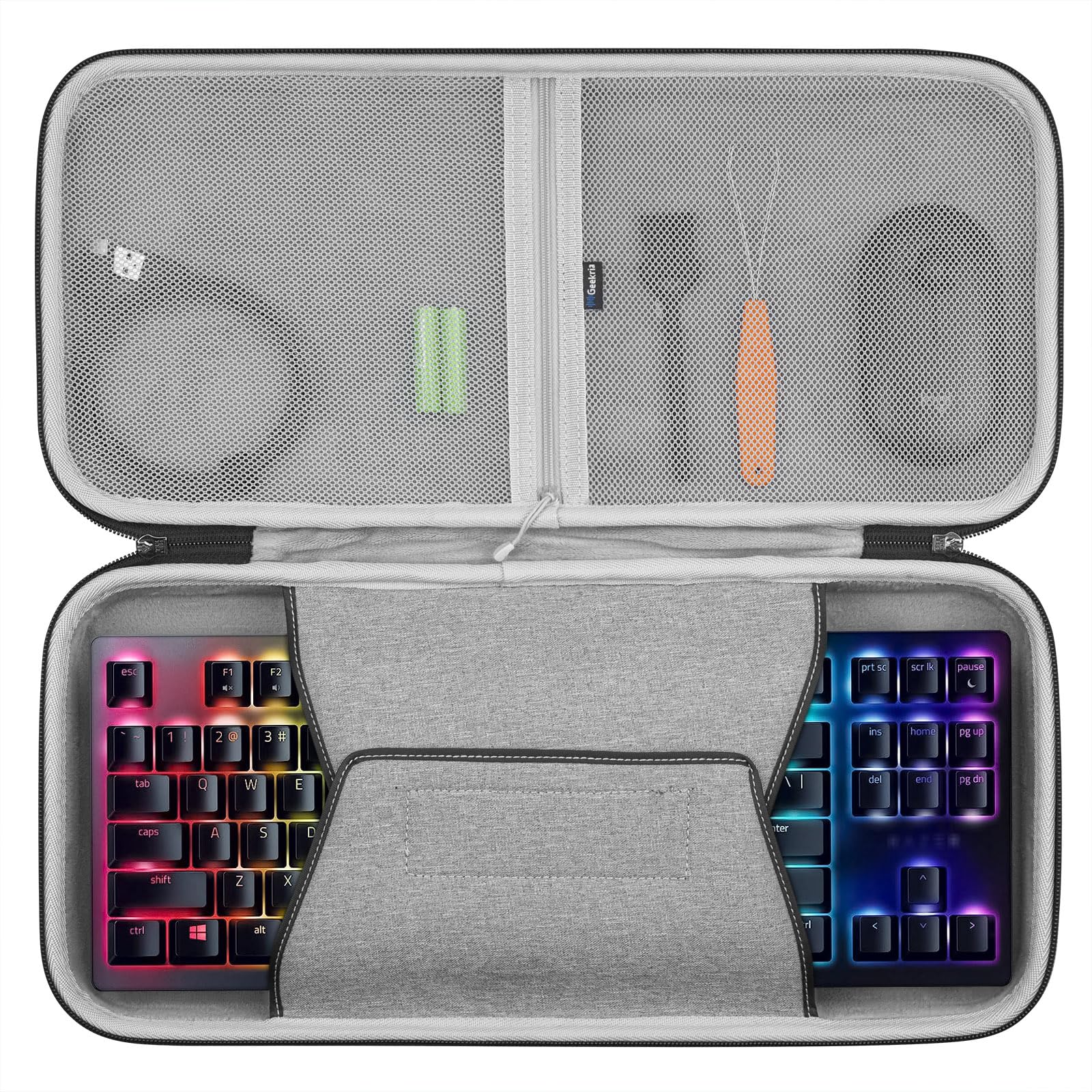 GEEKRIA Tenkeyless Keyboard Case, Hard Shell Travel Carrying Bag for 80%/87 Key Computer Mechanical Gaming Keyboard Compatible W