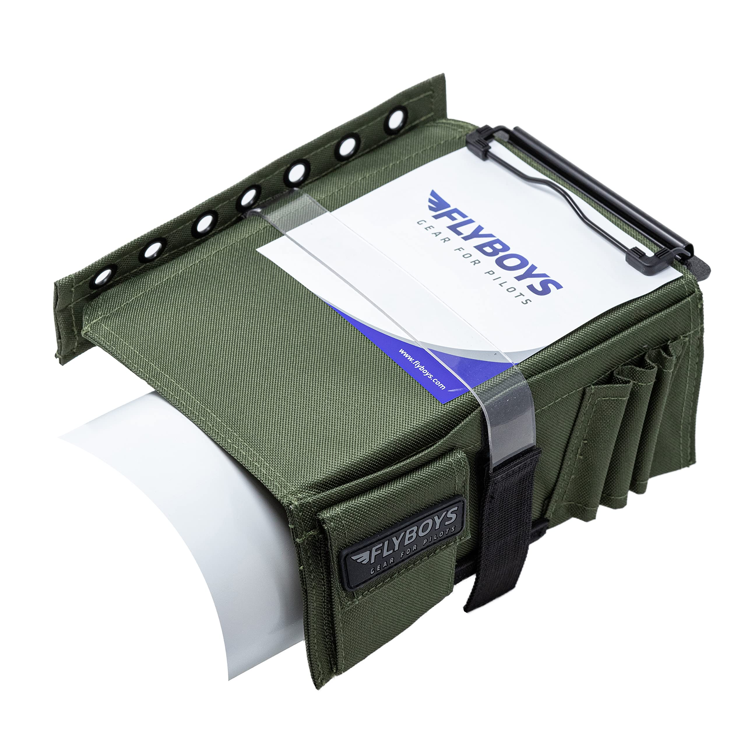 Flyboys   Classic Kneeboard   For Professional Pilots   Durable Design   Clipboard, Tablet & Pen Holder   Flexible & Comfortable   Aviation & Flight Gear   Versatile For Checklists & More   Green